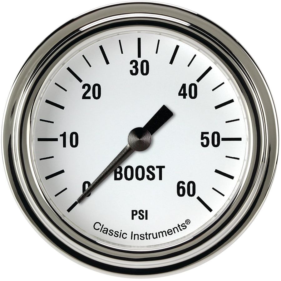 White Hot Classic Instruments 2-5/8" Boost Gauge, 60 psi WH343SLF