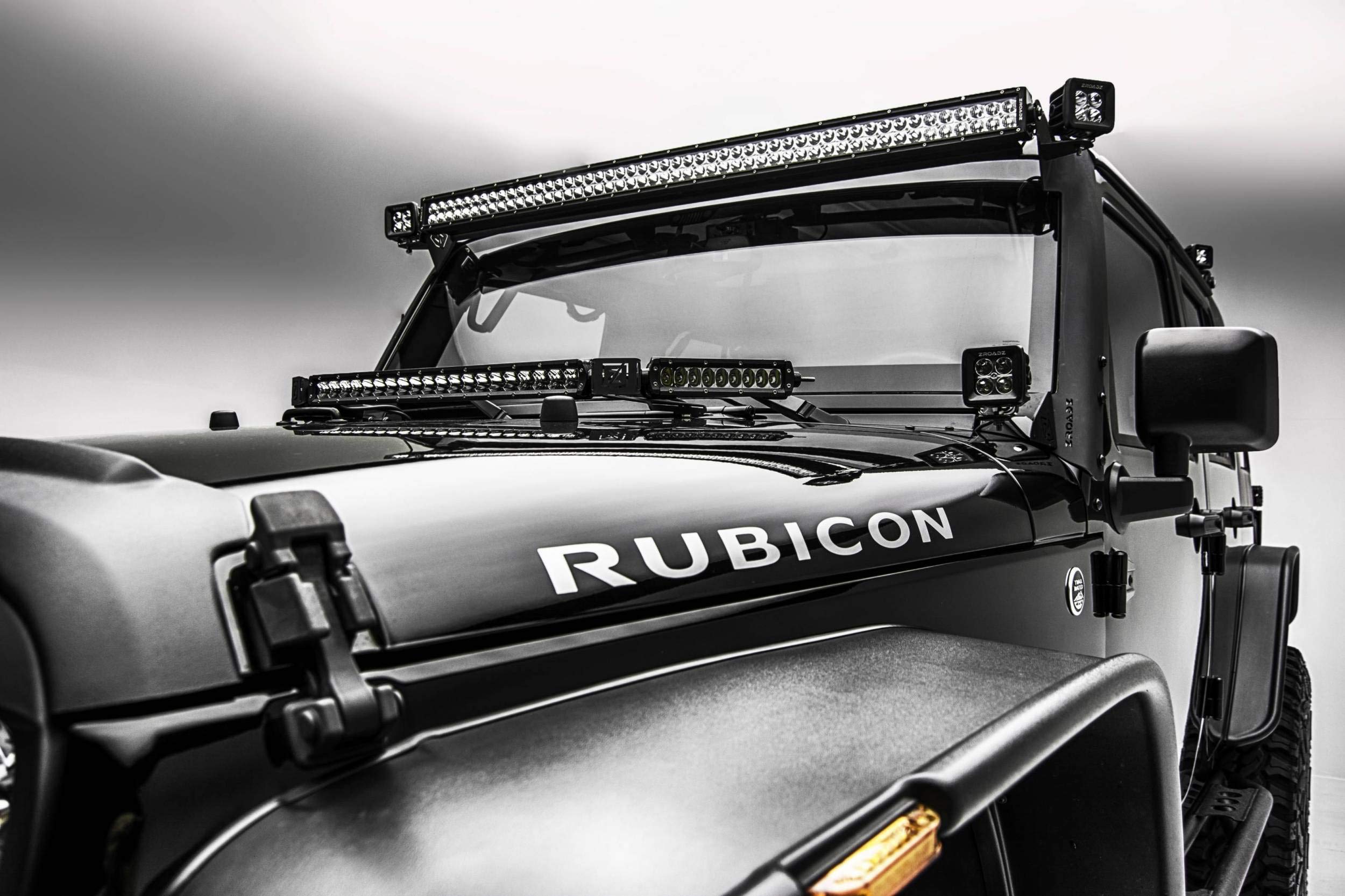 ZROADZ Black Front Roof LED Bar Mount Z374811 2007-2016 JEEP WRANGLER JK