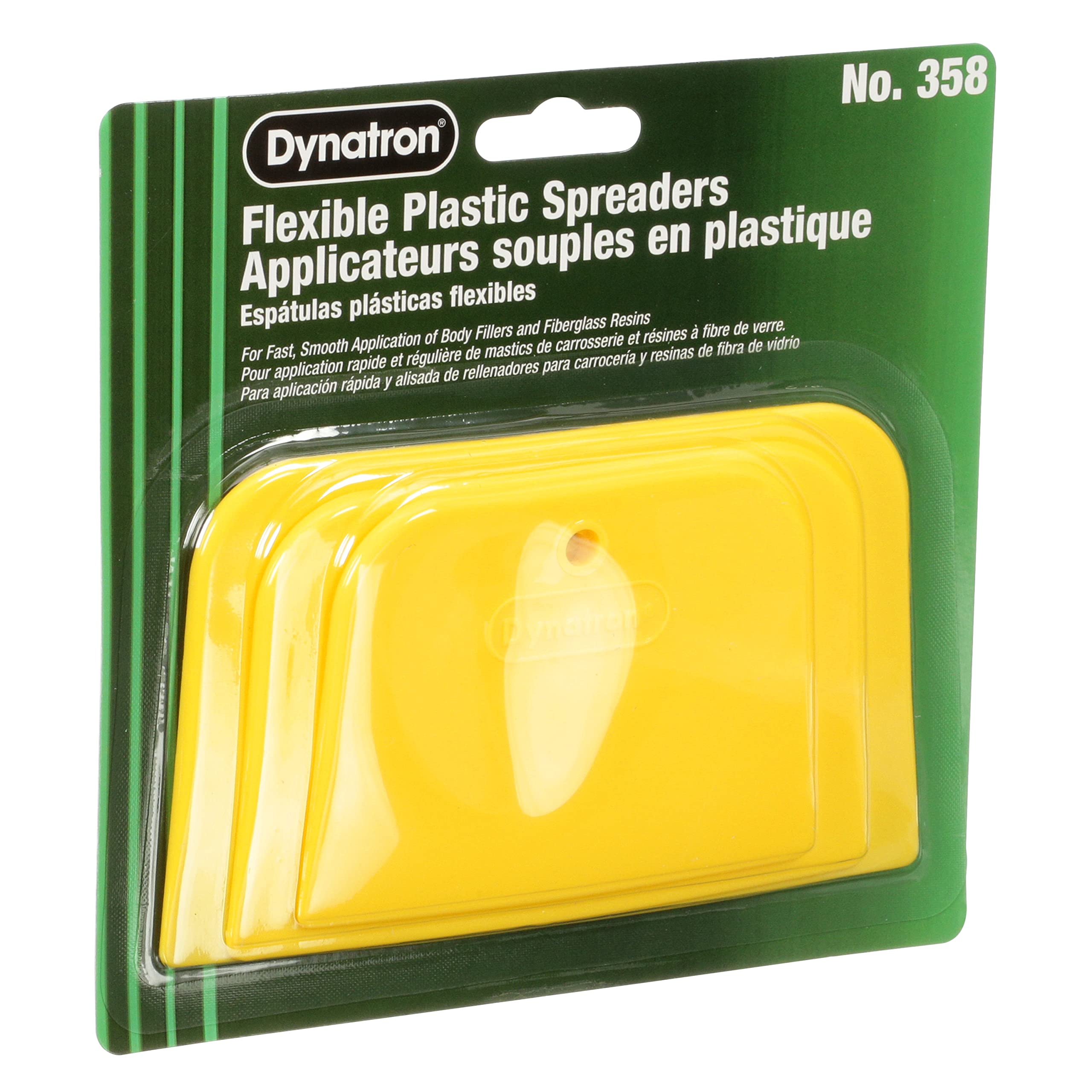 3M Dynatron, 1 Pack of 3 Spreaders, 4”, 5” and 6”, Used for Spreading of Fillers, Caulks, Glazes and Putties, 358