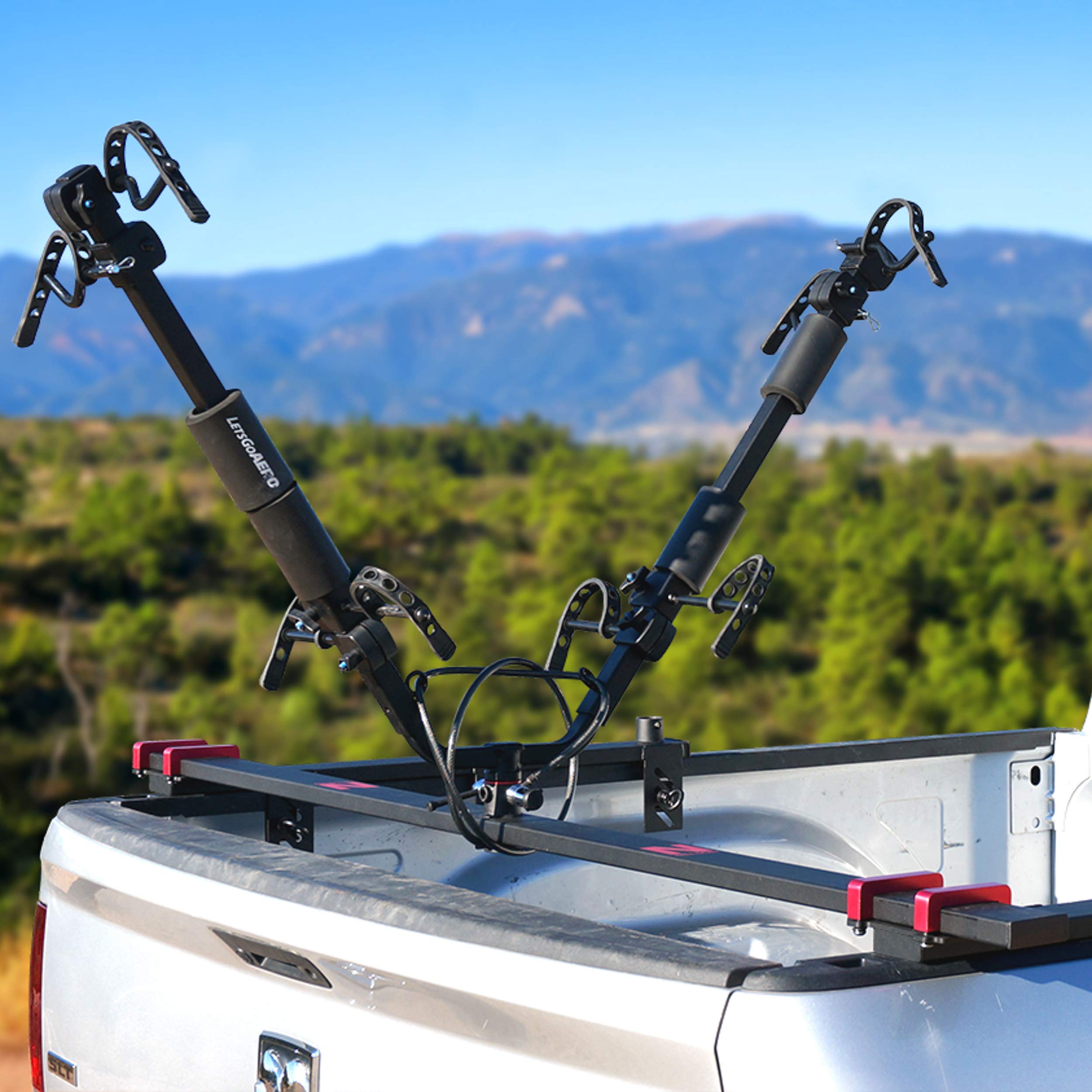 Let's Go Aero V-Rack Three-Quarter Nelson, 2-Bike Carrier Truck Bed Mount (Expandable to 6 Bike)