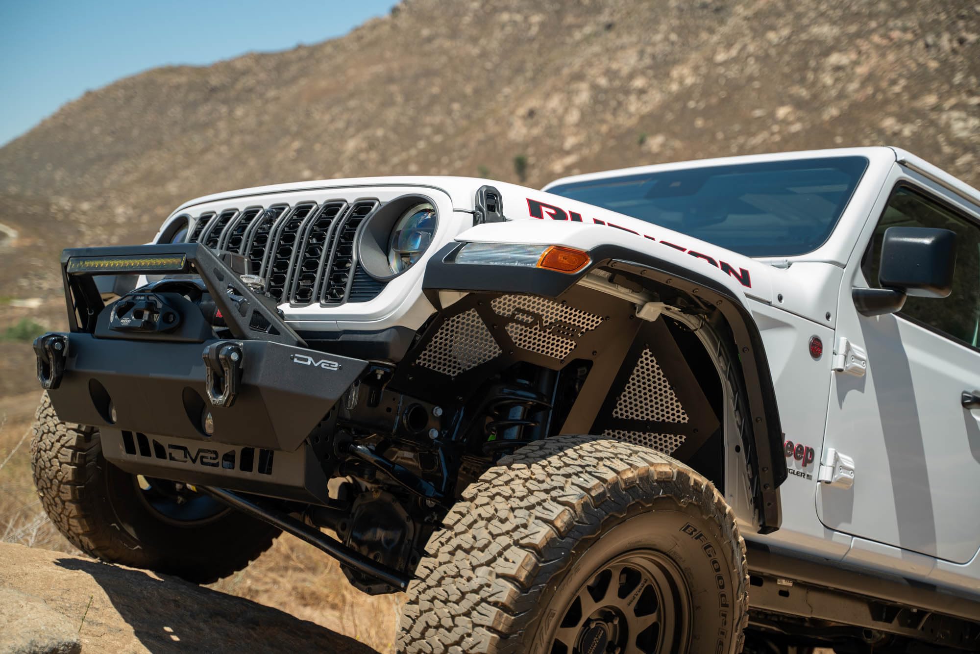 Front Inner Fenders DV8 for 2018-2025 Jeep Wrangler JL & 2020-2025 Gladiator JT | Protects Exposed Engine Compartment | Mesh Panels for Improved Airflow | Durable Lightweight Aluminum | Fully Bolt-On