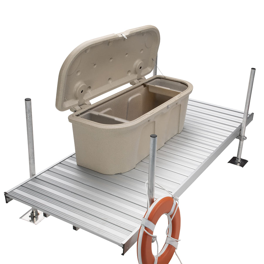 Stow 'N Go Dock and Patio Storage Box, Taylor Made Products Sandstone 67.75"L x 27.75"W x 26"H