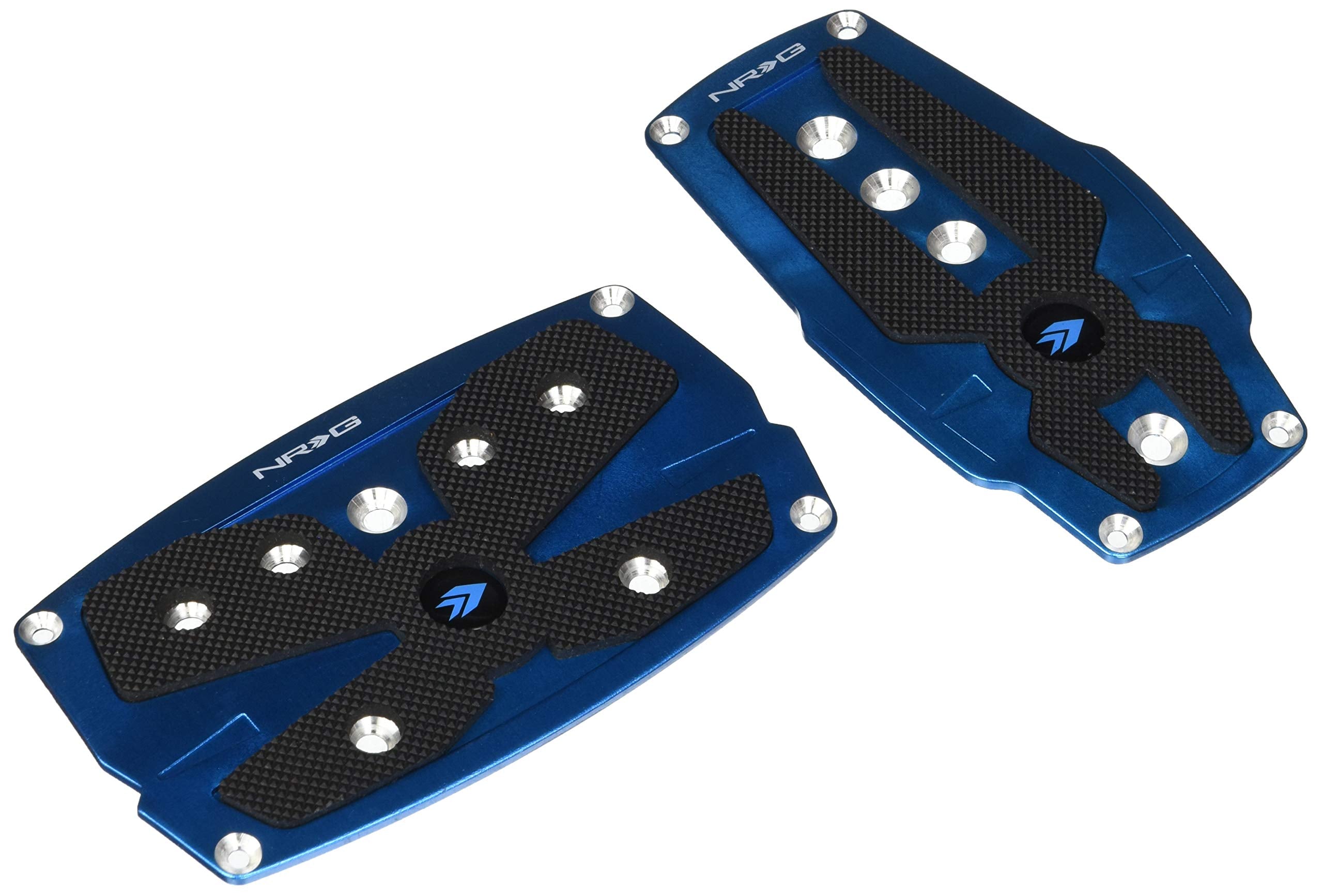 PDL-250BL NRG Innovations Brushed Blue Aluminum Sport Pedal with Black Rubber Inserts AT