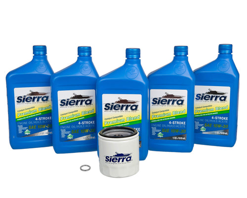 Yamaha Outboard 18-9392 Sierra International Oil Change Kit, Includes 5 Quarts 10W-30 Oil, Oil Filter, Crankcase Drain Gasket