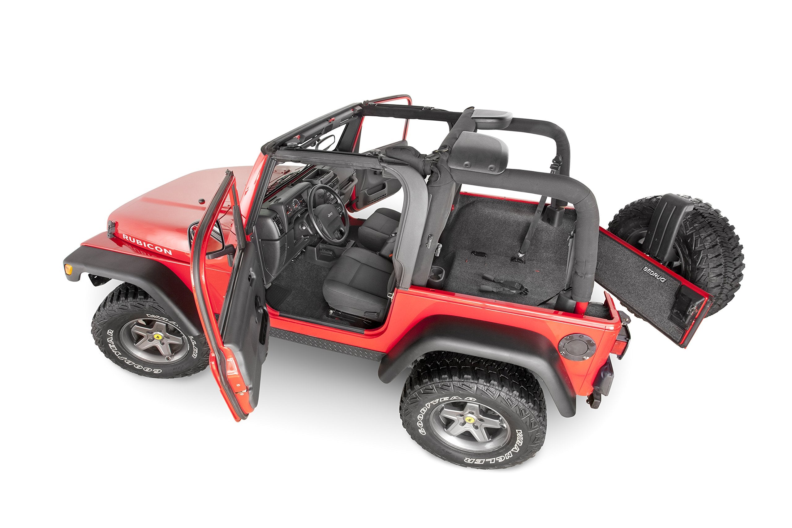 Classic Bed Mat Bedrug | 1997 - 2006 Jeep Wrangler TJ/LJ (w/cntr console, Heat Shields), Charcoal Grey | BRTJ97F