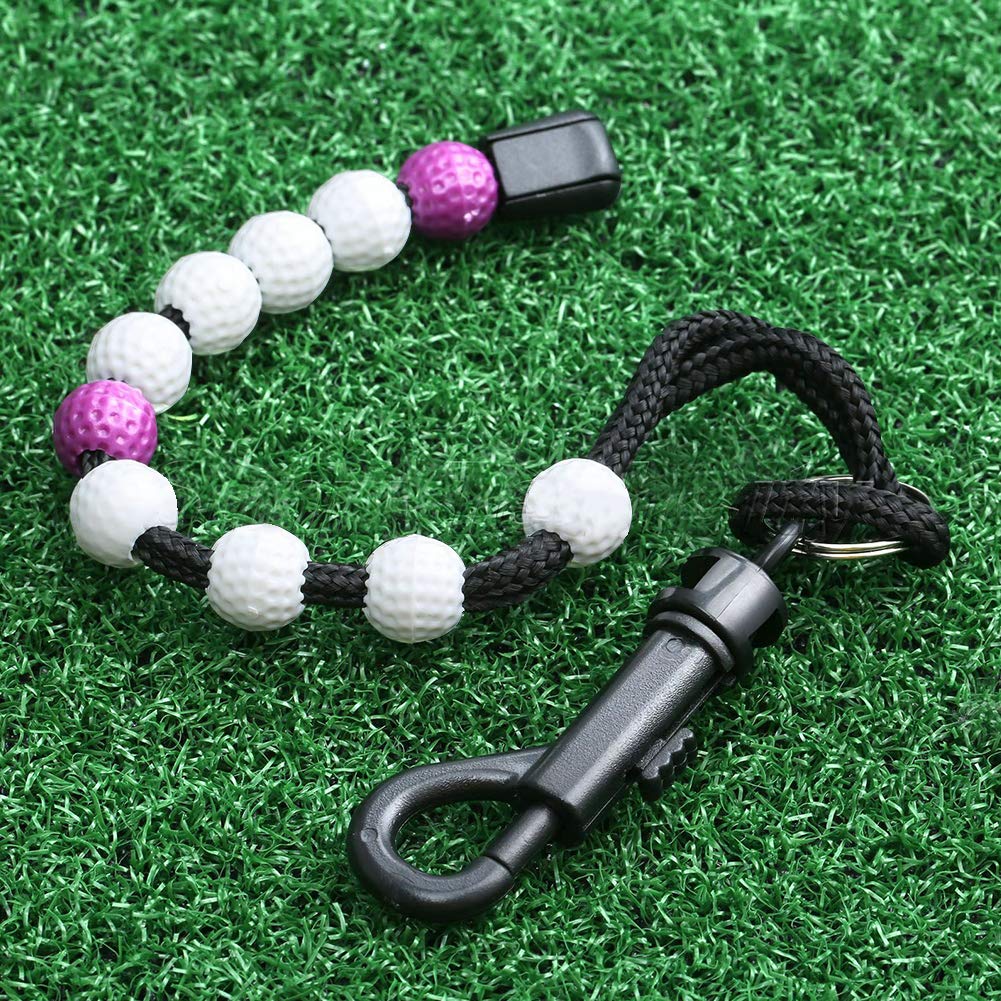Professional Kathleen0 ounter Aid Beads Remenber Portable hain Nylon Putt Training Durable with Lip Golf Score(Purple)