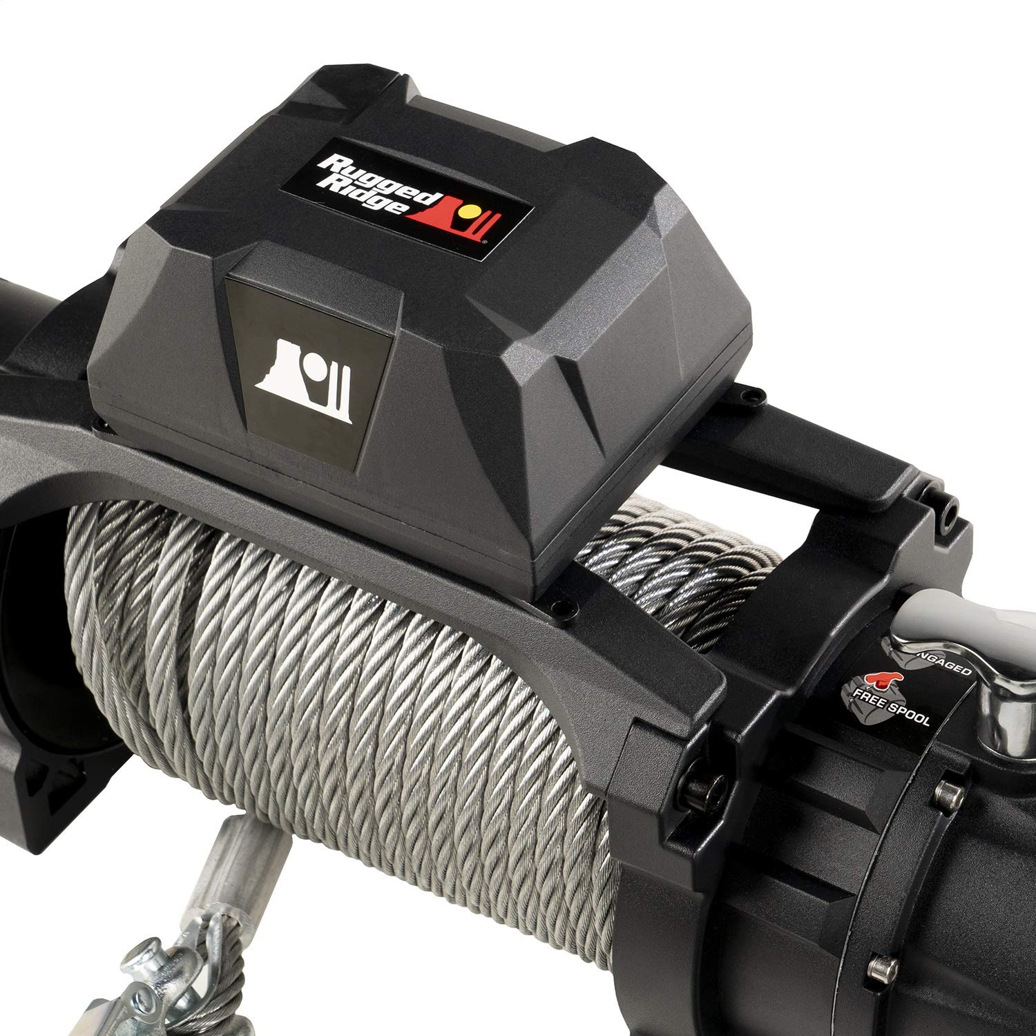Trekker Winch, Rugged Ridge, 10,000 LBS, Cable, IP68 Waterproof, Wired Remote | 15100.07