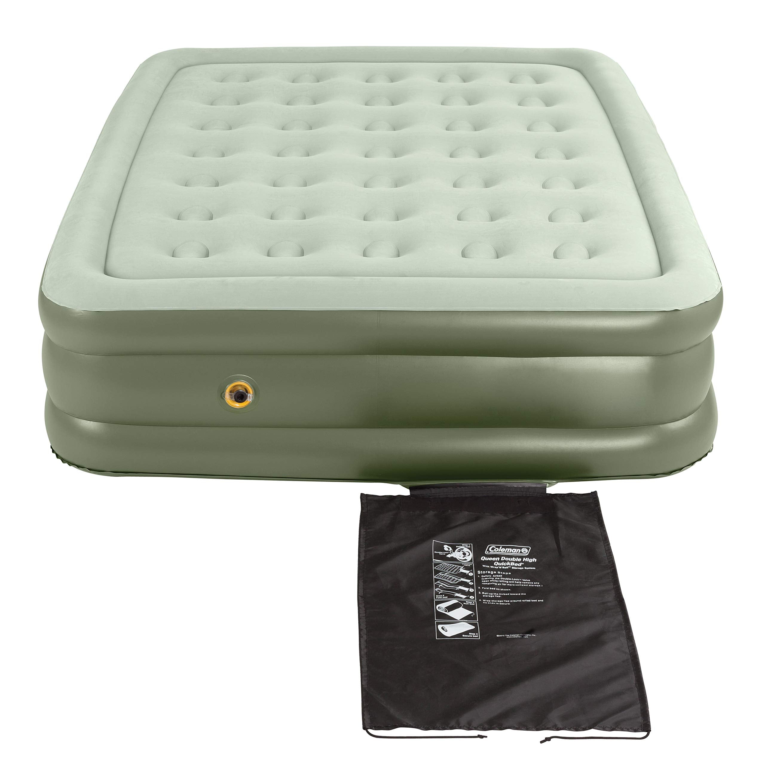 Coleman SupportRest Air Mattress | Double-High Air Bed for Indoor or Outdoor Use , Green