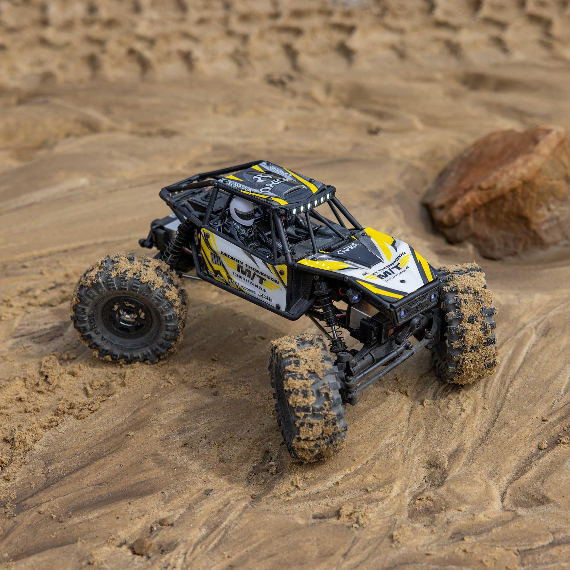 Axial RC Truck 4WS UTB18 Capra 1/18th 4x4 RTR (Comes with Everything Needed to Run), Yellow, AXI-1750T2