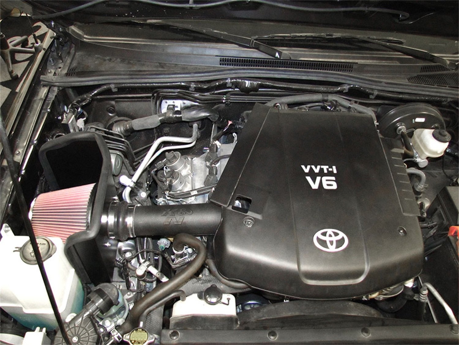 Cold Air Intake System K&N: High-Flow Air Filter, Increase Performance & Towing: Compatible with 2004-2015 Toyota: Tacoma, 63-9037