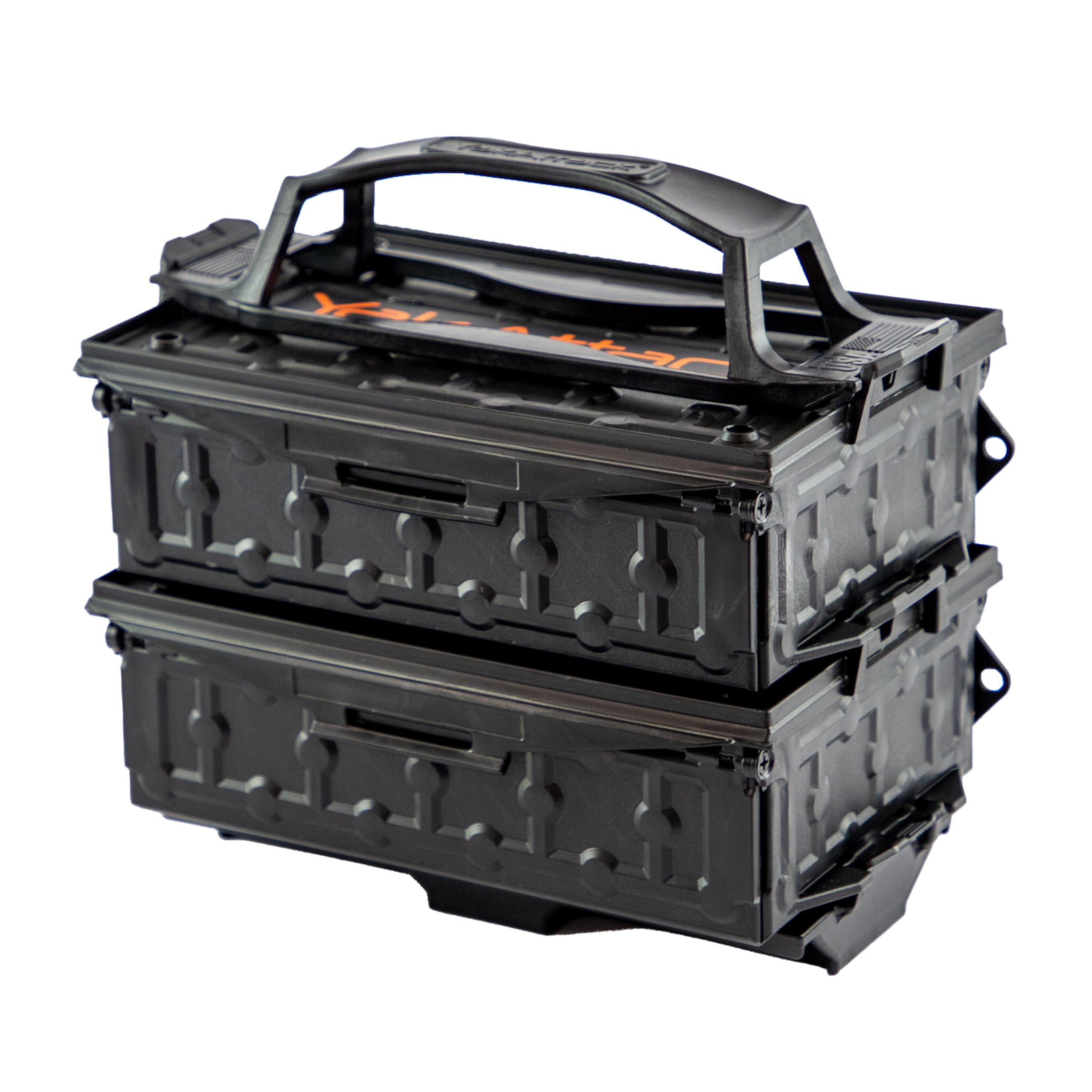 YakAttack TracPak Fully Loaded Combo Kit - Black | Includes 2 Stackable Storage Boxes | Quick Release Handle & Base | 3 Internal Trays | Track & Surface Mount Hardware | Made in USA