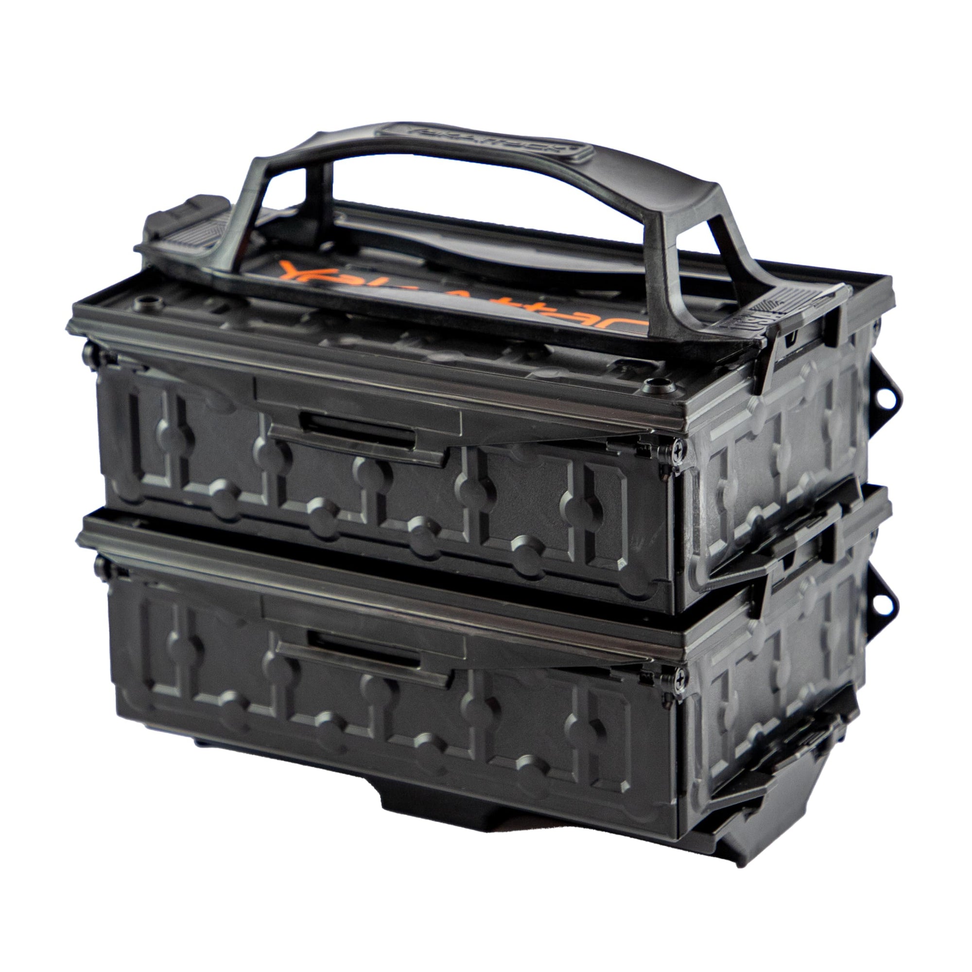 YakAttack TracPak Fully Loaded Combo Kit - Black | Includes 2 Stackable Storage Boxes | Quick Release Handle & Base | 3 Internal Trays | Track & Surface Mount Hardware | Made in USA