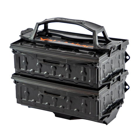 YakAttack TracPak Fully Loaded Combo Kit - Black | Includes 2 Stackable Storage Boxes | Quick Release Handle & Base | 3 Internal Trays | Track & Surface Mount Hardware | Made in USA