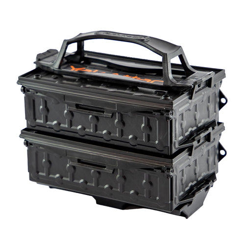YakAttack TracPak Fully Loaded Combo Kit - Black | Includes 2 Stackable Storage Boxes | Quick Release Handle & Base | 3 Internal Trays | Track & Surface Mount Hardware | Made in USA