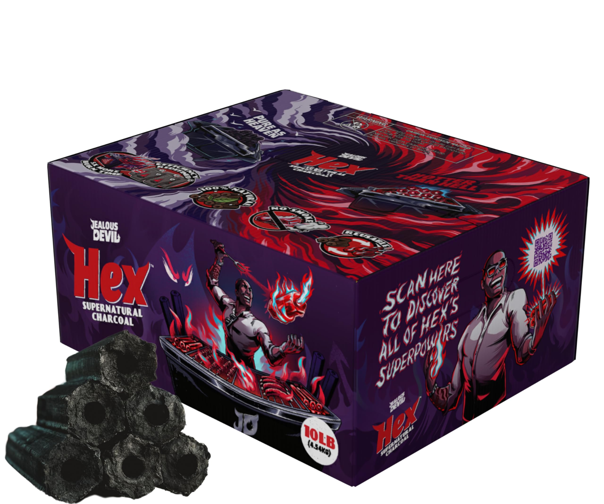 Hex Jealous Devil Ogatan Supernatural Charcoal - The Ultimate Grilling Secret for Unmatched Performance and Purity - 10 lb Box