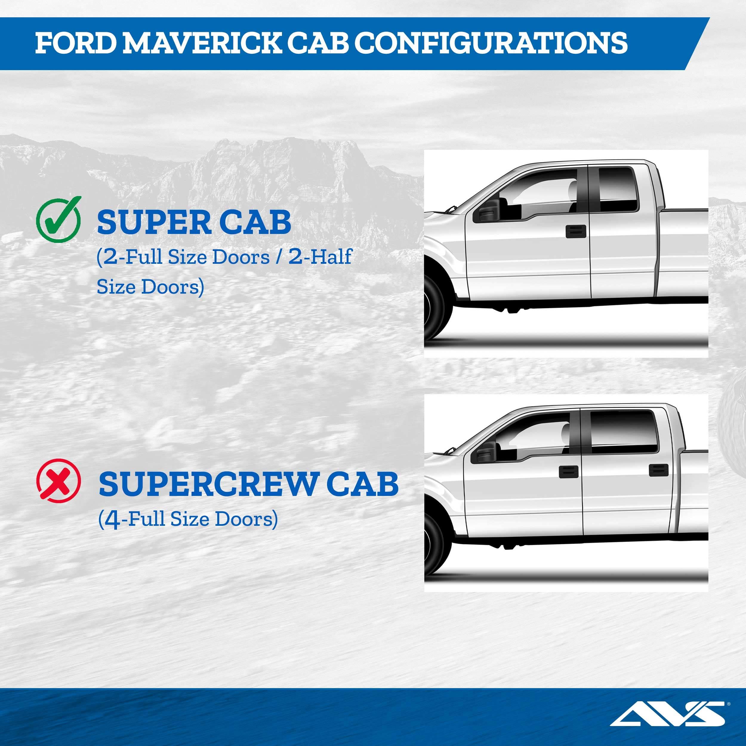 Auto Ventshade Outside Mount Rain Guards [AVS] For 2004 - 2014 Ford F-150, SUPERCAB ONLY | Window Vent Visors, 4 pcs. - Smoke | 94738