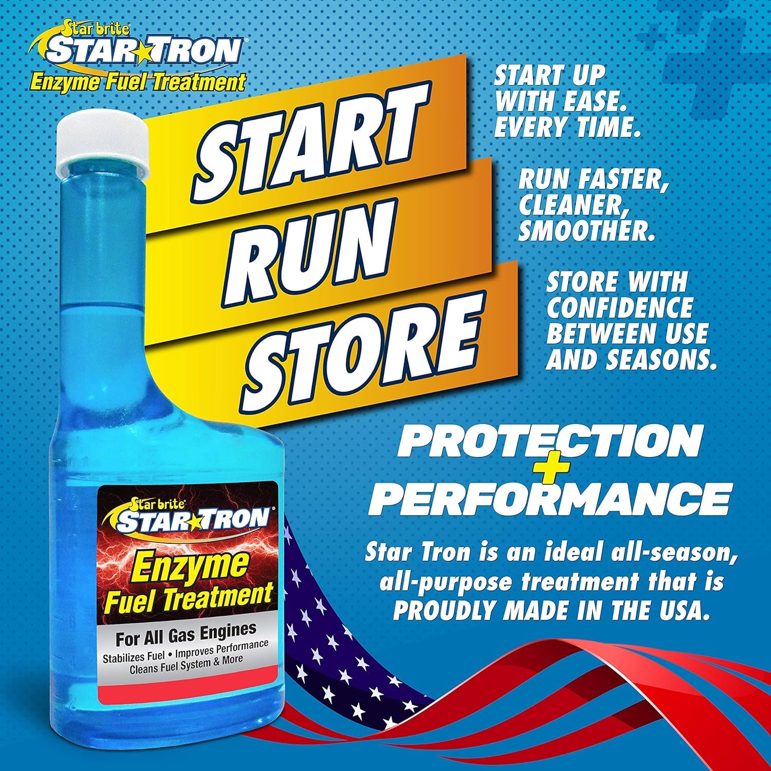 Star Tron Enzyme Fuel Treatment STAR BRITE - Concentrated Gas Formula - Treats 256 Gallons - 16 OZ (093016)