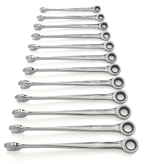 12 Pc. GEARWRENCH 12 Pt. XL X-Beam Ratcheting Combination Wrench Set, Metric - 85888