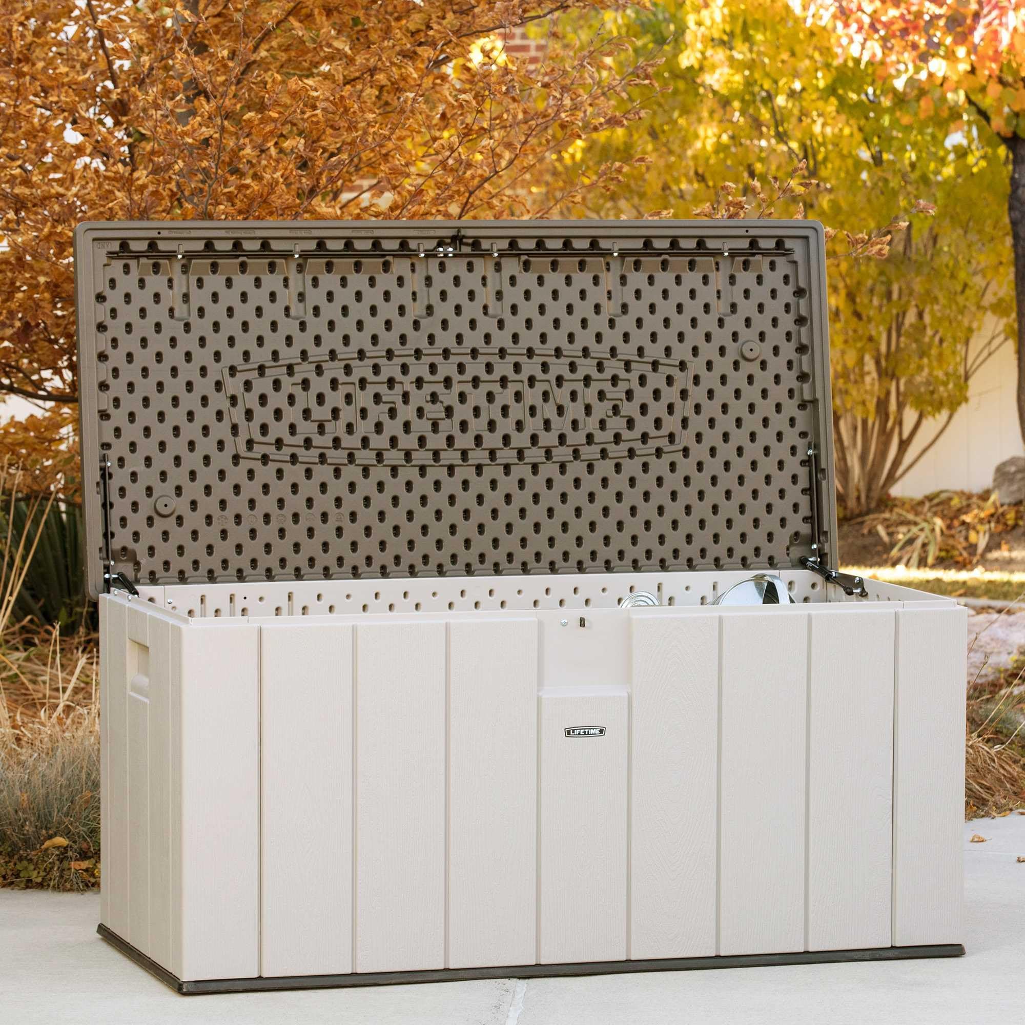 60254 LIFETIME Heavy-Duty Outdoor Storage Deck Box, 150 Gallon, Desert Sand/Brown