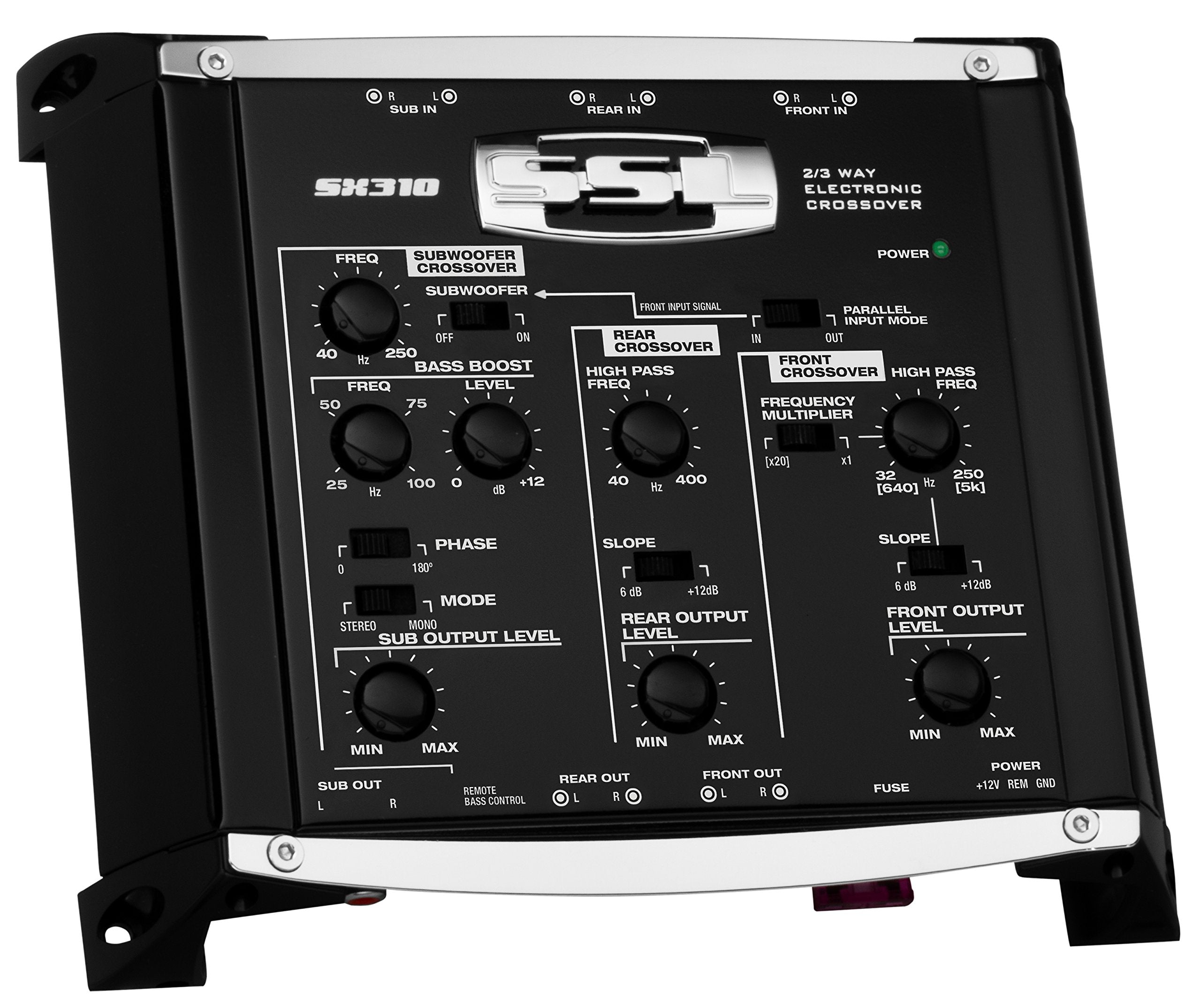 SX310 Sound Storm Laboratories Car Audio Electronic Crossover - 2/3 Way Pre-amp, Use with Amplifier Stereo Equalizer, Line Output Converter