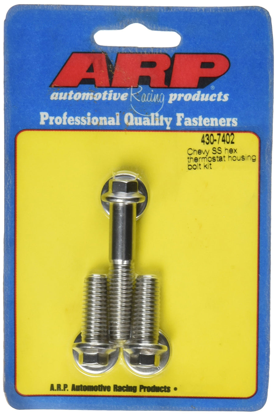 ARP Thermostat Housing Bolts 4307402, Stainless Steel With Hex Style Heads, 3 Pack, For Select Chevrolet Applications