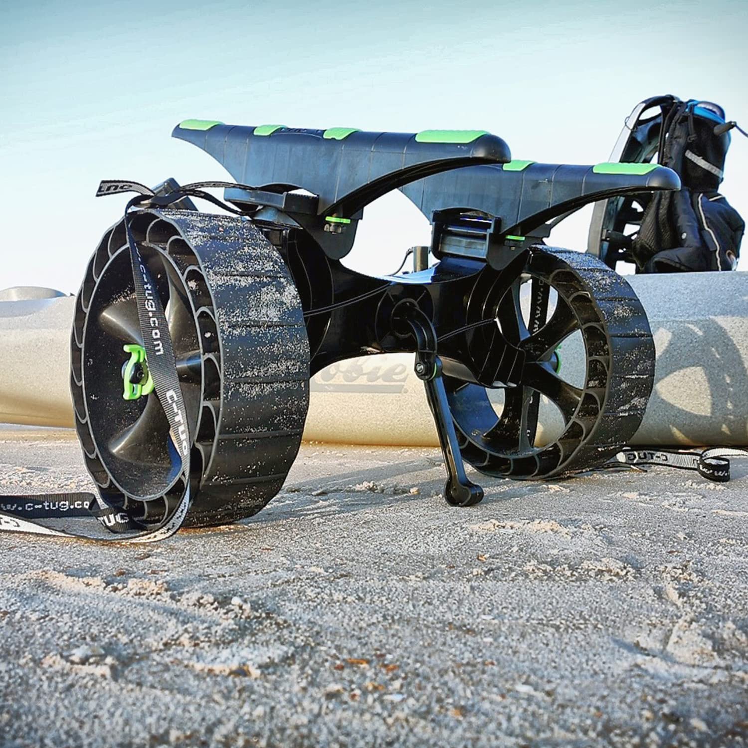 C-Tug RAILBLAZA Kayak Cart | Adjustable Width Hull Rails | Fits Most Kayak Hatches | Lightweight | Non-Slip Rubber Hull Rails | Compatible with Kiwi & Sandtrakz Wheel Carts | Kayak Trailer & Wheels
