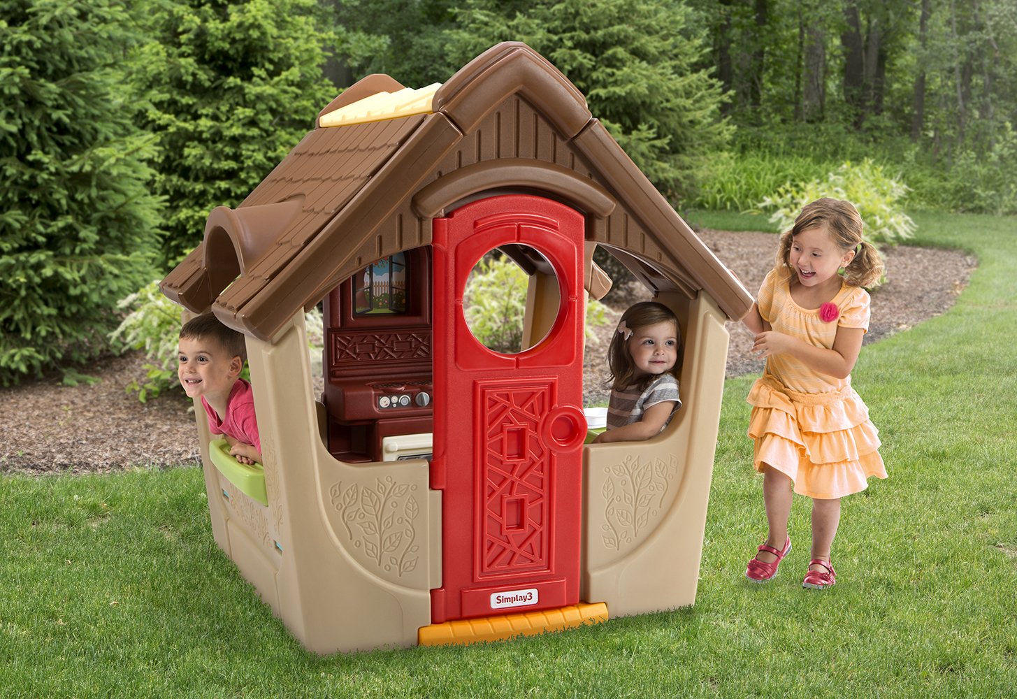 Simplay3 Cottage Garden View, Kids Indoor Outdoor Playhouse for 4 or More Children 18 Months and up (52"" H x 40"" L x 48"" W)