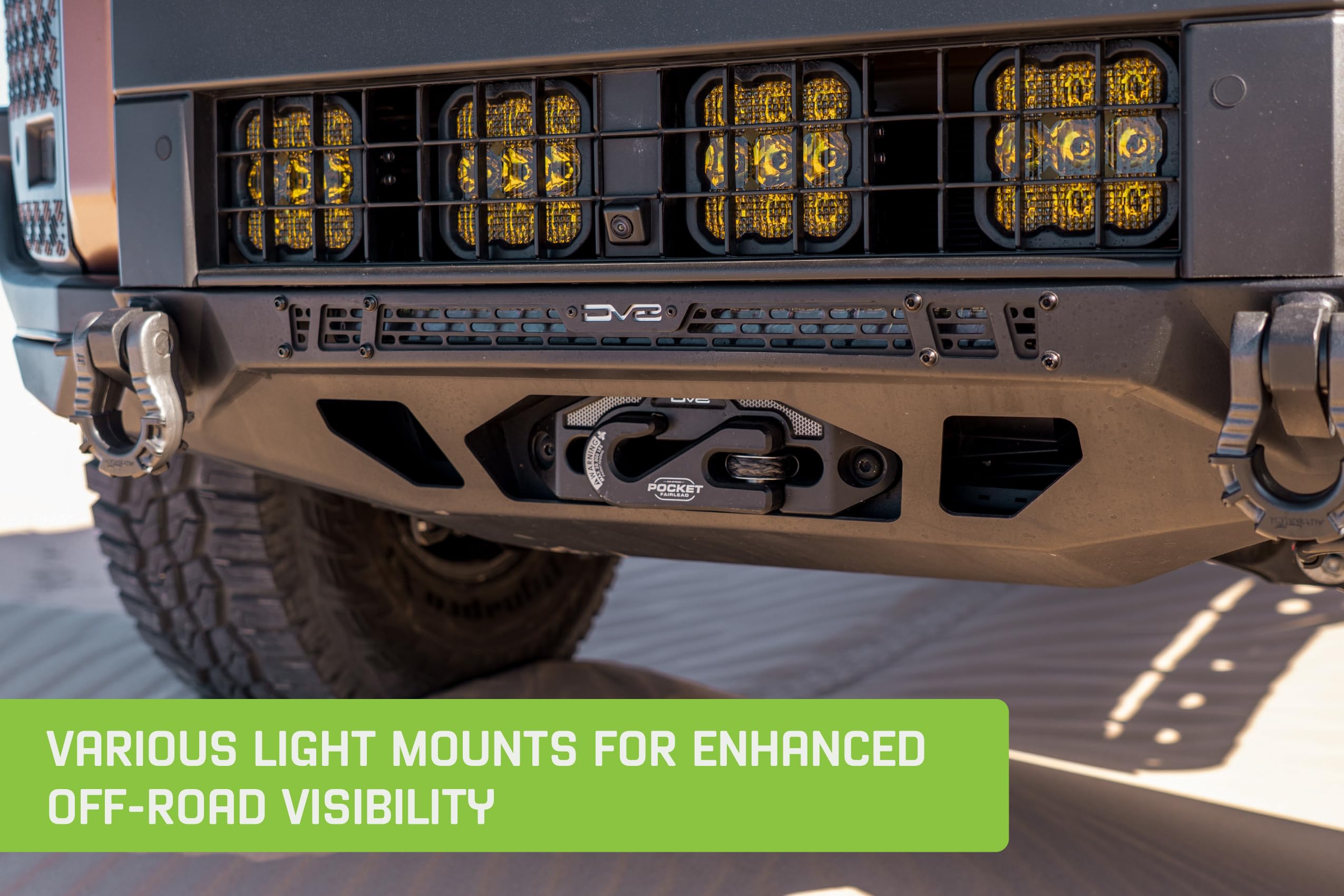 Offroad DV8 Spec Series Front Bumper for 2024-2026 Toyota Land Cruiser | Hidden Winch Mount | 20" Light Bar Mount | Pair of 1" Thick D-Ring Mounts | (2) 3" Pod Light Mounts | Improves Clearance