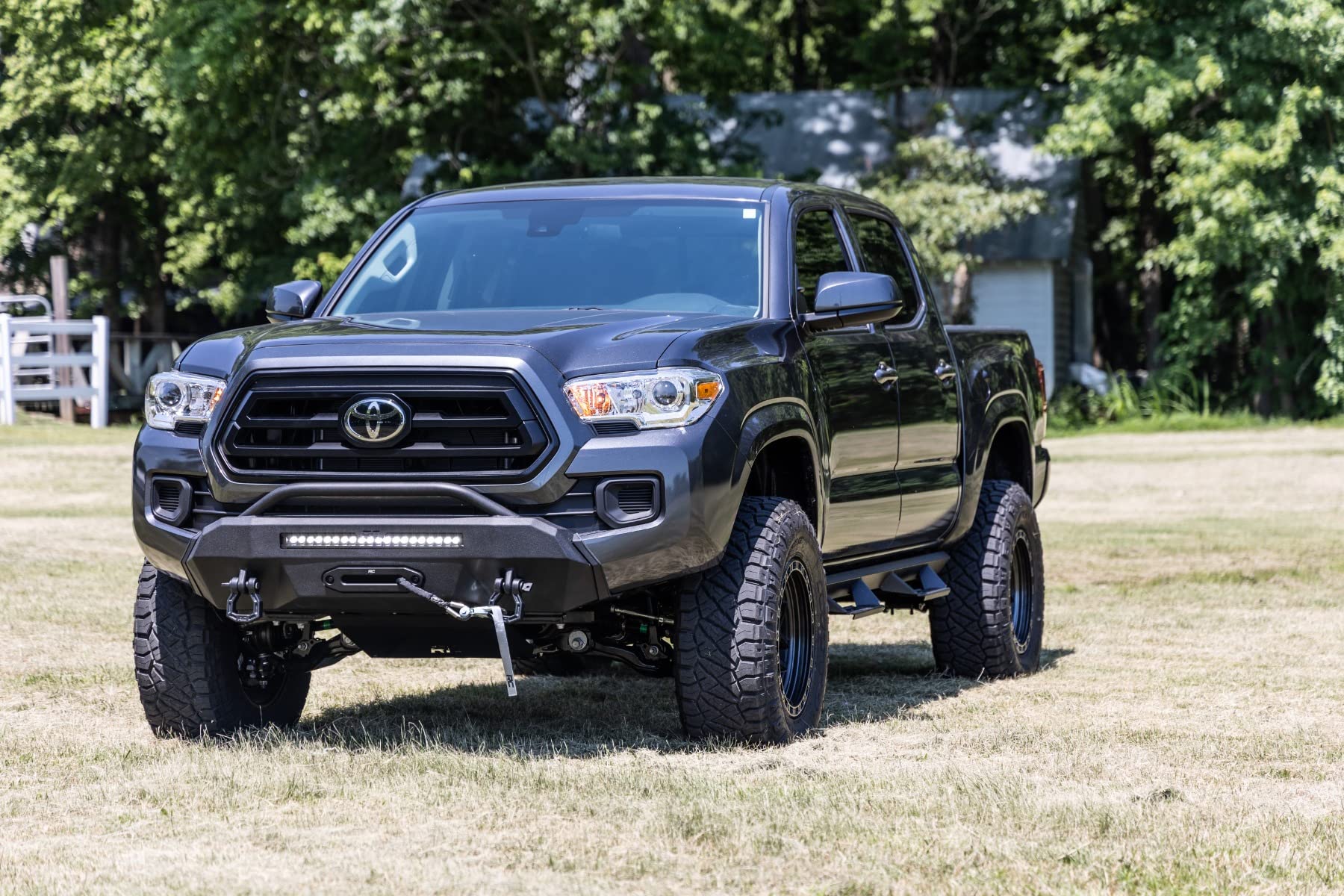 Rough Country LED Front Bumper DRL w/Black Series for 16-23 Tacoma - 10724