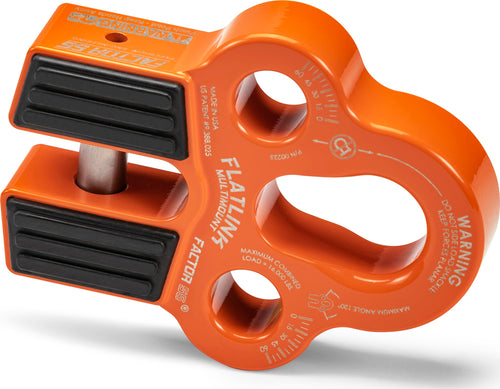 Flatlink Factor 55 Multi-Mount Winch Cable Shackle Mount, Designed for Steel Cables and Synthetic Winch Ropes with Load Capacity: 16,000 lbs - Orange