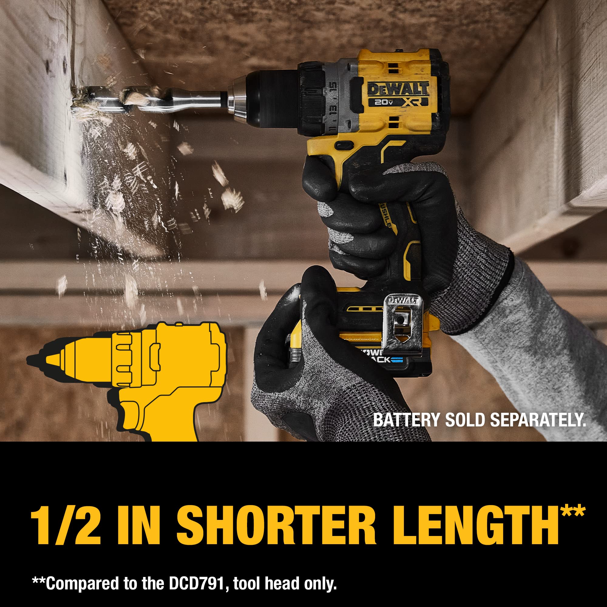 20V MAX XR DEWALT Cordless Drill/Driver, 1/2-in, Bare Tool Only (DCD800B)