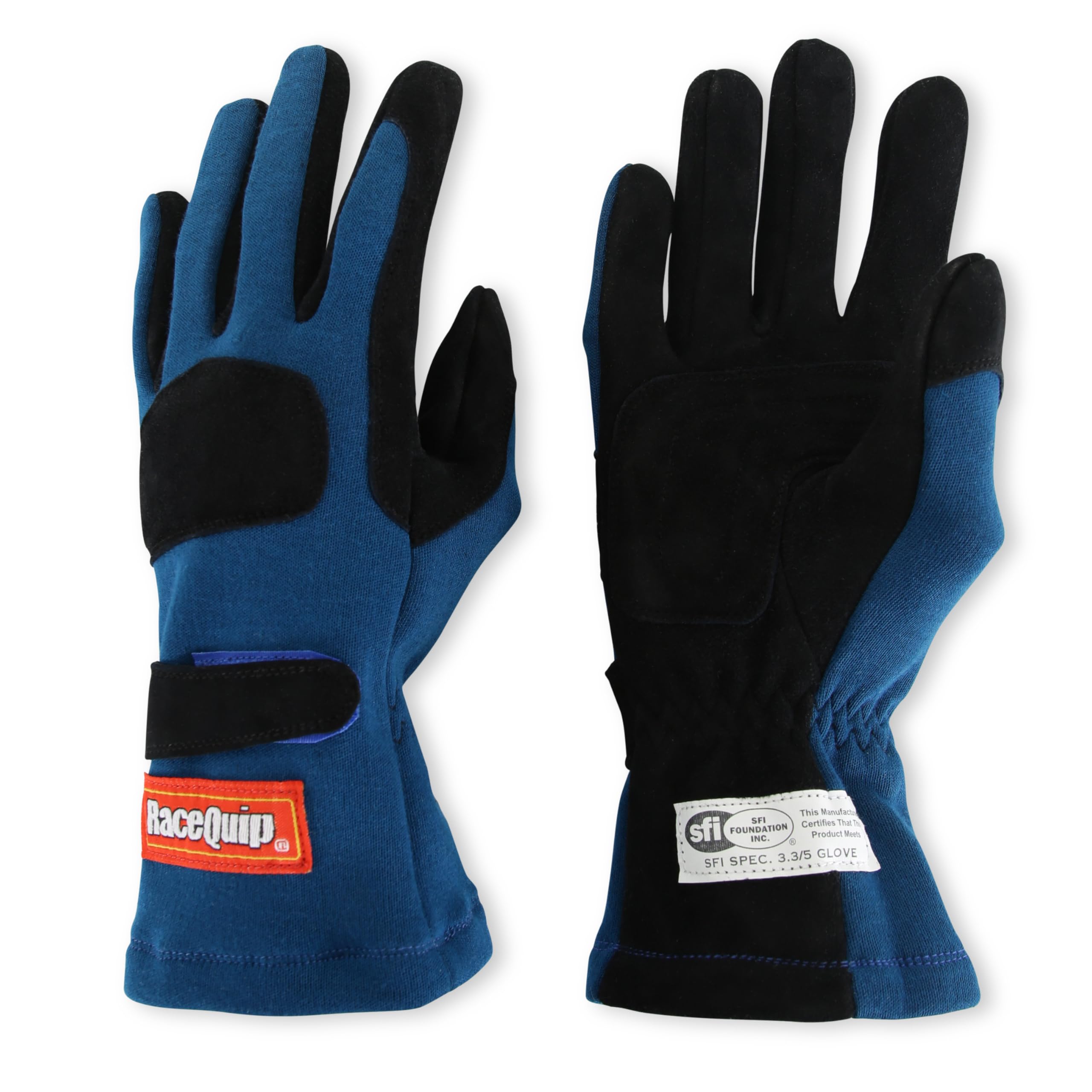355 Series RaceQuip® Driving Gloves - SFI 3.3/5 - Black/Blue - Large