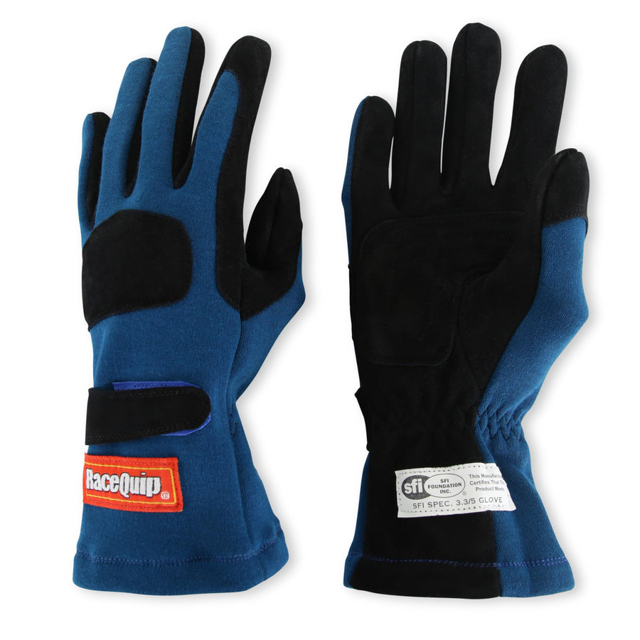 355 Series RaceQuip® Driving Gloves - SFI 3.3/5 - Black/Blue - Large