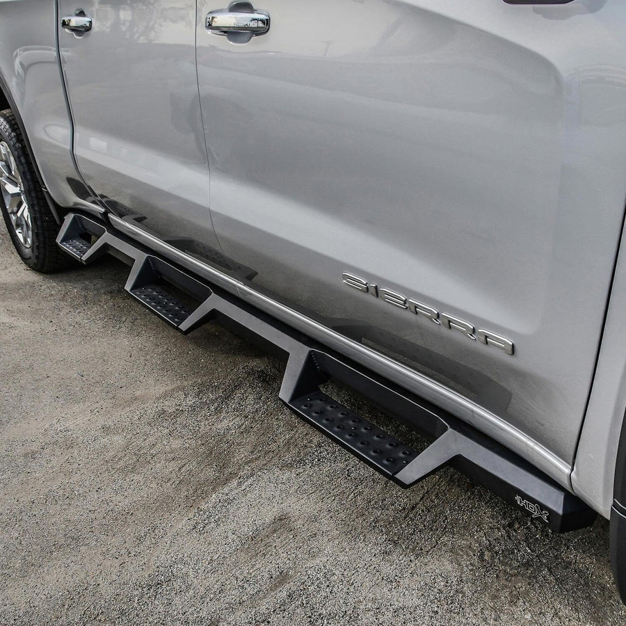 Westin HDX 56-534695 Drop Wheel to Wheel Nerf Bars fits 2019-2025 Silverado Sierra 1500 Crew Cab 6'5" Bed (Exc 2019 Silverado LD/Sierra 1500 Limited) Textured Black Pair