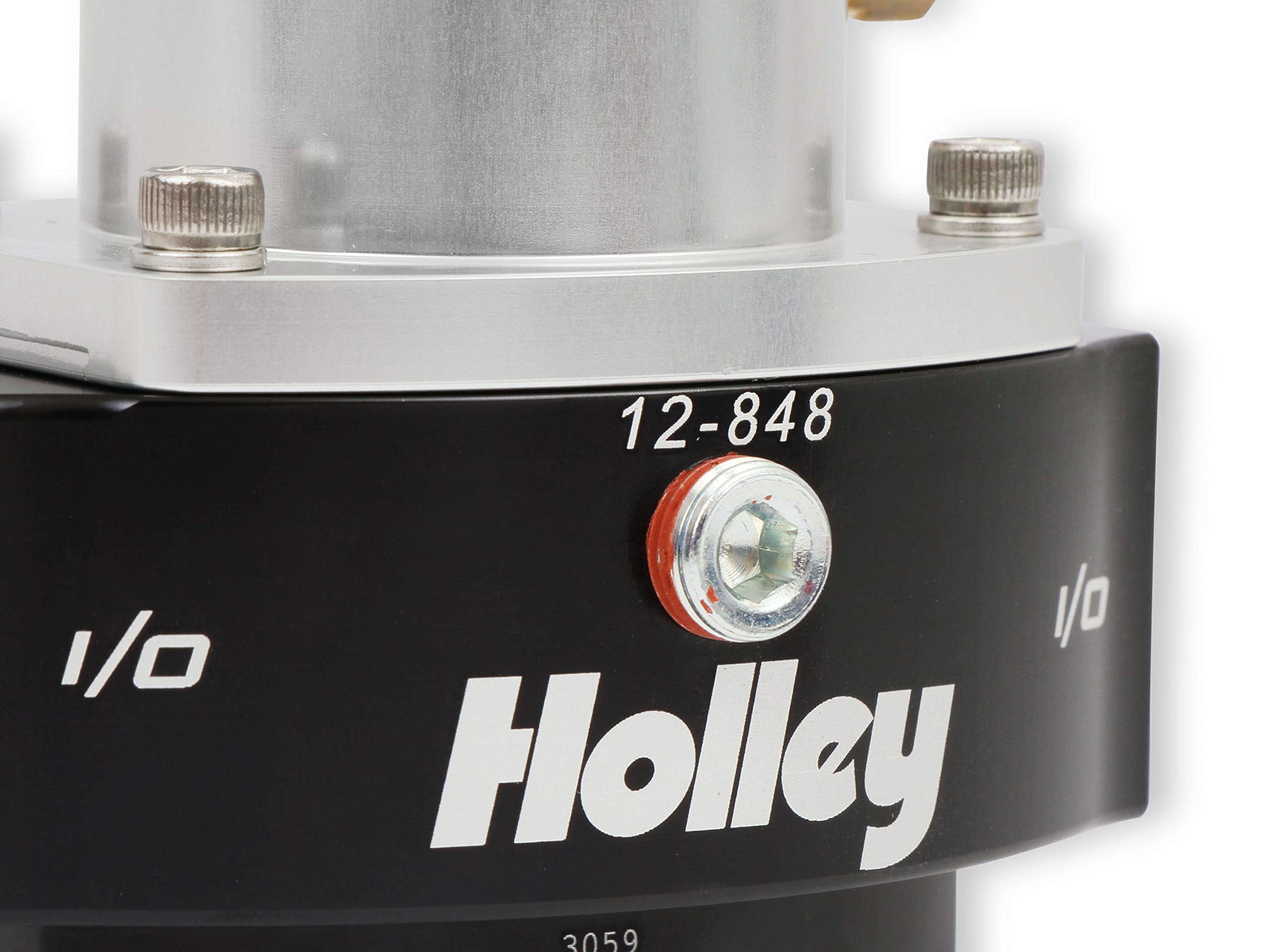 Holley 12-848 8AN Return 10AN Inlet / Outlet 40-70 PSI Billet Fuel Pressure Regulator, Black Anodized