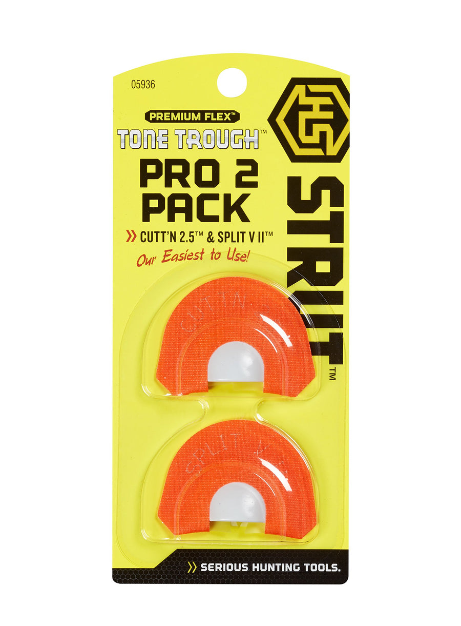 H.S. Strut Hunters Specialties Tone Tough Pro 2-Pack - Split V II & Cutt'n 2.5 Diaphragm Mouth Turkey Calls