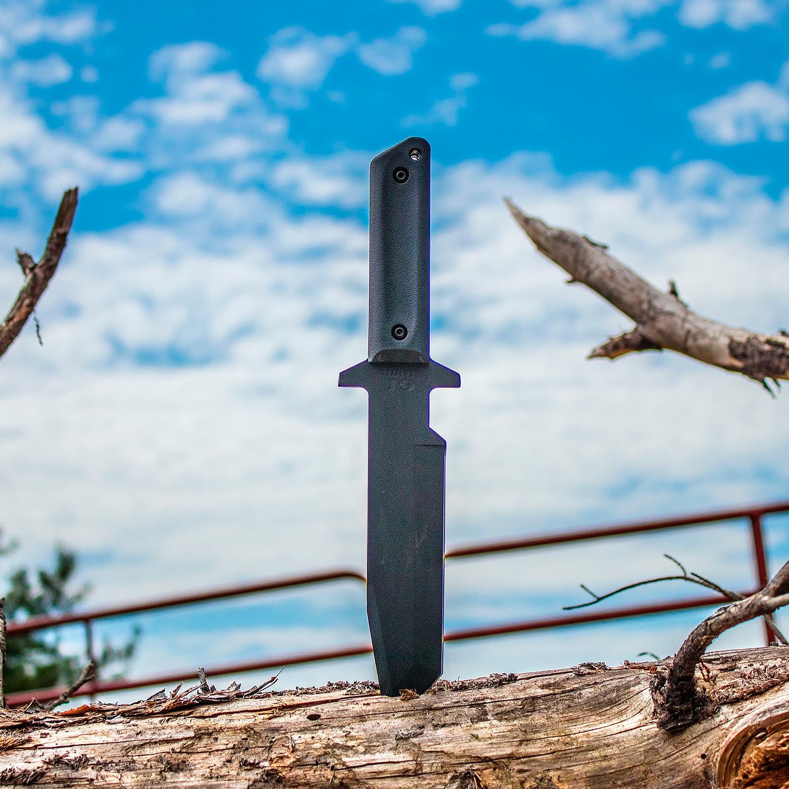 G.I. Tanto Cold Steel 7" Durable 1055 Carbon Steel Fixed Blade Tactical Outdoor Throwing Knife, 5" Handle w/ Polypropylene Scales, Integral Quillon Guard, Resistant Secure-Ex Sheath