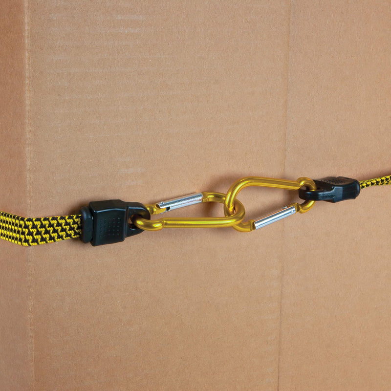 24-Inch Performance Tool W1453 Flat Bungee Cord with Carabiner Hook, Anodized Aluminum, Corrosion Resistant, Easy to Install, Load Limit 60lbs