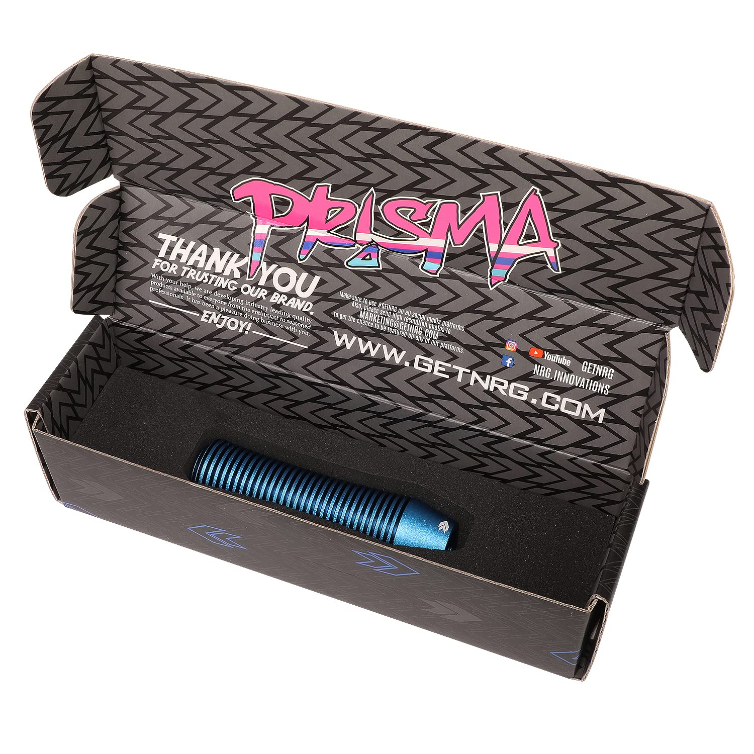 NRG Innovations Shift Knob NRG-SK-700BL with Thread Adapter Wrench Short Curvy Style Lever Stick Shifter Handle Billet Aluminum for M10 X 1.25, M10 X 1.5, M12 X 1.25, M12 X 1.5 Thread Pattern Shifter