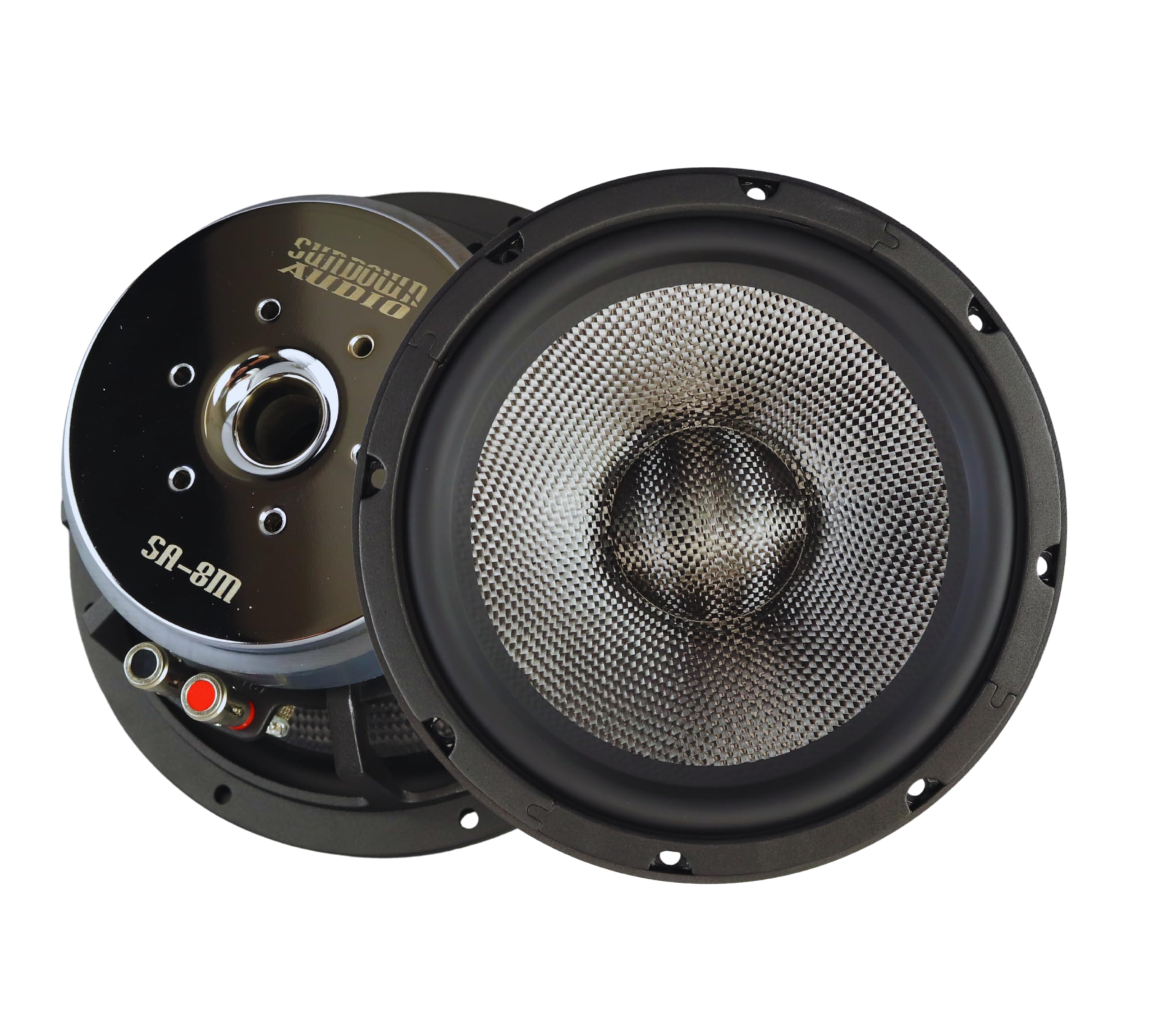 SA-Series 8-inch SA-8M Full Range Car Audio Speakers (Pair) – 30W RMS, Deep Low-End Extension, Coated Paper Cone, Slim 1.91" Depth, Easy Mount, Includes Metal Grille