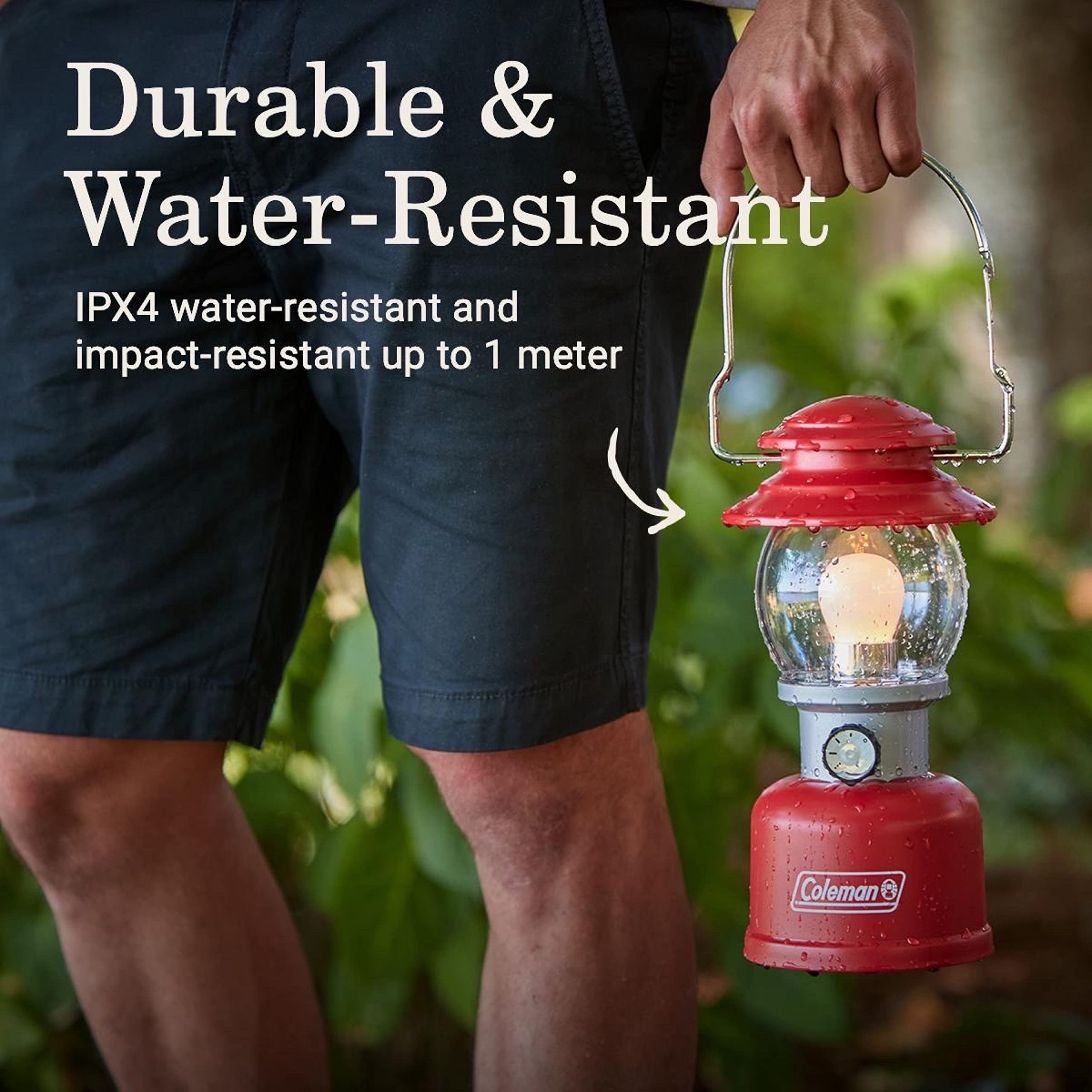 Coleman Classic LED Lantern Handheld 300L/500L with Durable & Water-Resistant Hanging Handle for Camping Emergencies & at-Home Usage