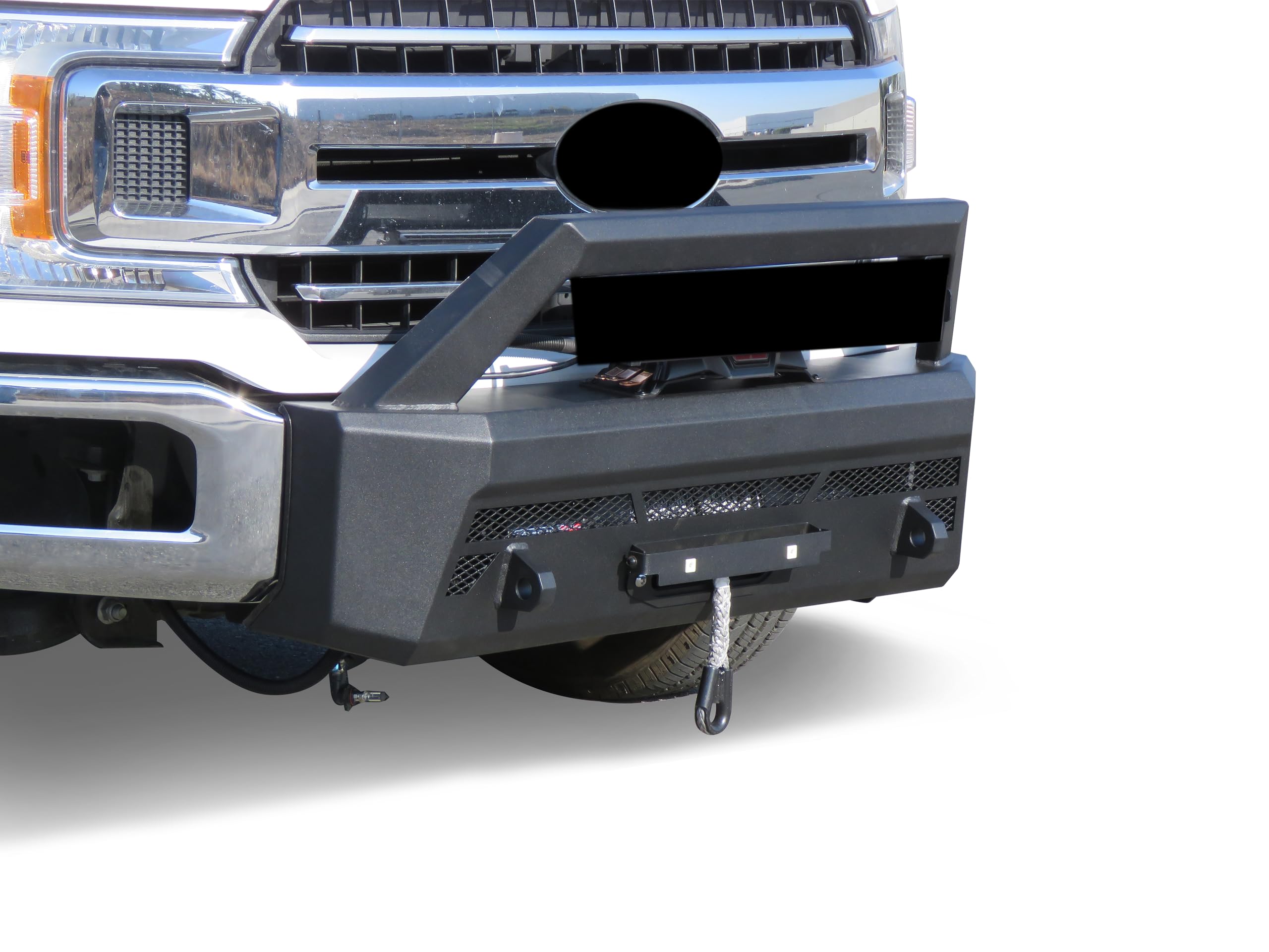 Heavy Duty Black Horse Armour III Front Winch Bumper Textured Black Compatible with 2018-2020 Ford F-150(Excl. 2020 Diesel models)-AR3HD41NL