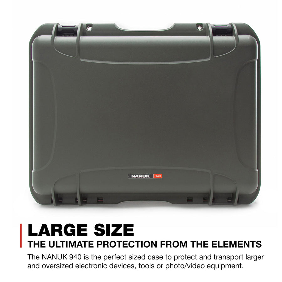 Olive Nanuk 940 Waterproof Hard Case with Foam Insert