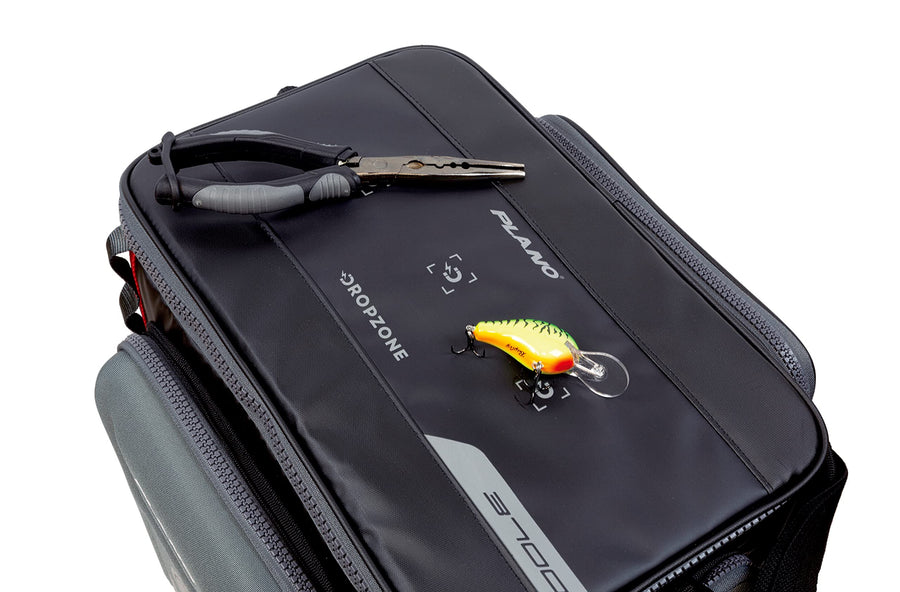 Plano 3700 KVD Signature Series Tackle Bag, Black with Red Accents, Water-Resistant TPE Coated Fabric, Premium Customizable Fishing Storage, Soft Tackle Bag