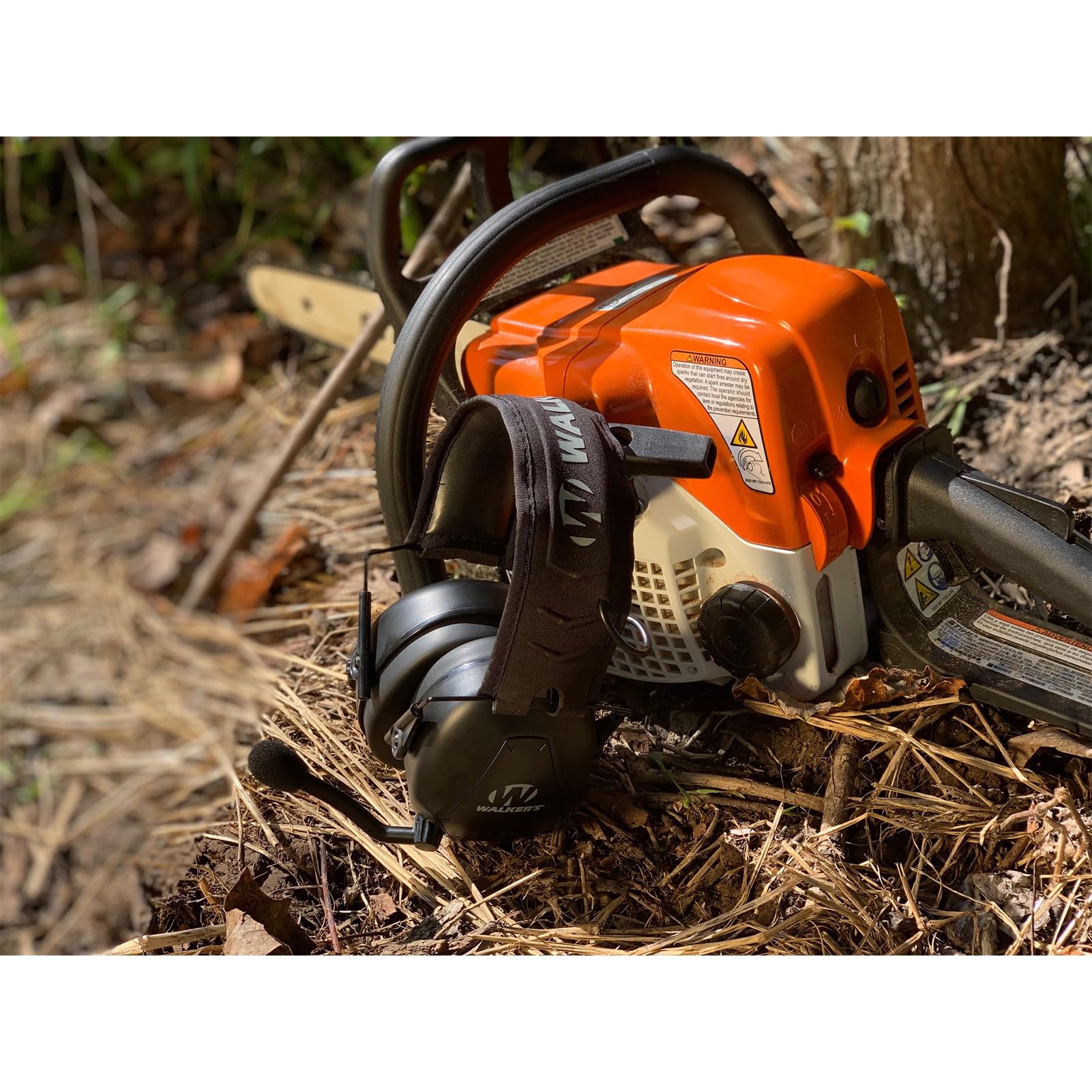 Bluetooth WALKER'S Passive Muff - Compact Lightweight 25dB NRR Hunting Shooting Passive Hearing Protection Muff w/ Adjustable Boom Mic, 3 AAA Batteries Included, Hi-Viz Green