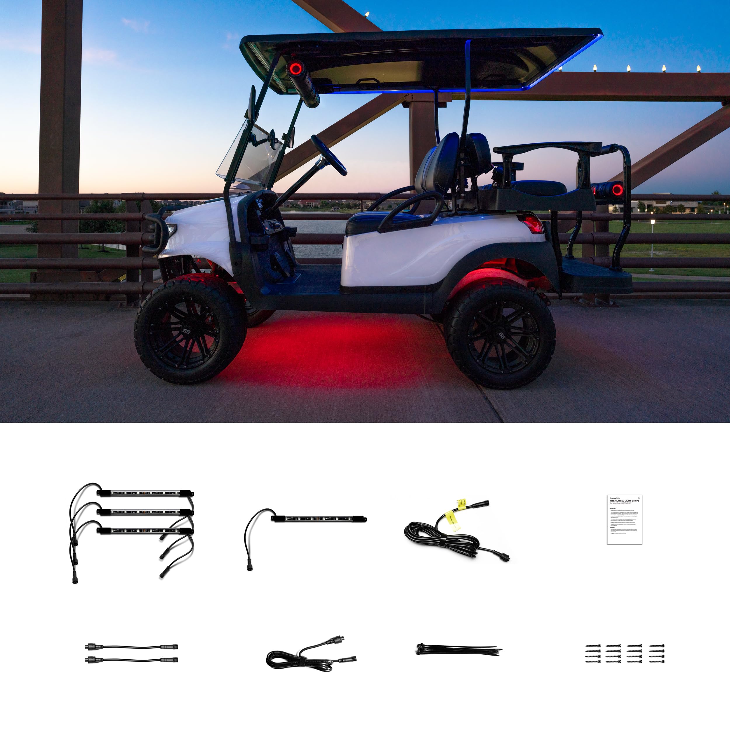 ExtremeStrip by ECOXGEAR SoundExtreme Waterproof Interior Golf Cart Underglows LEDCast Compatible LED Accent Lighting
