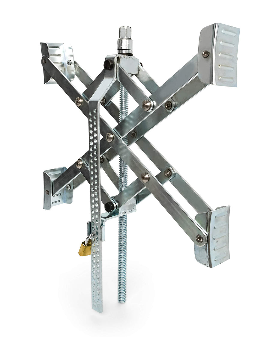 Eaz-Lift 18' Wheel Stop with Lock and Wrench | Fits tire spacing from 9-18 inches | Features Raised Ribs for Increased Traction (44663)
