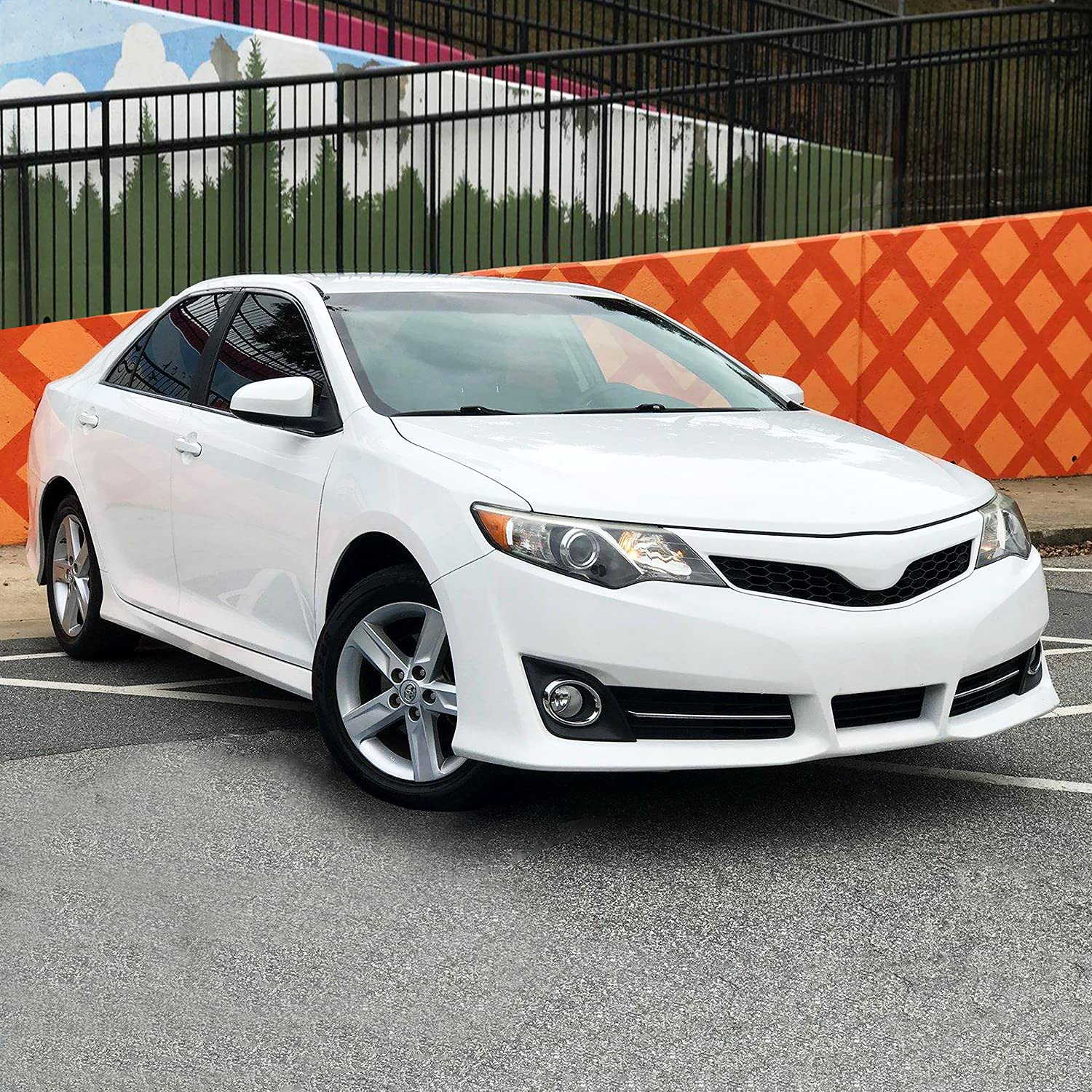 Projector Headlights SPEC-D TUNING Glossy Black Compatible with 2012-2014 Toyota Camry, Left + Right Pair Headlamps Assembly