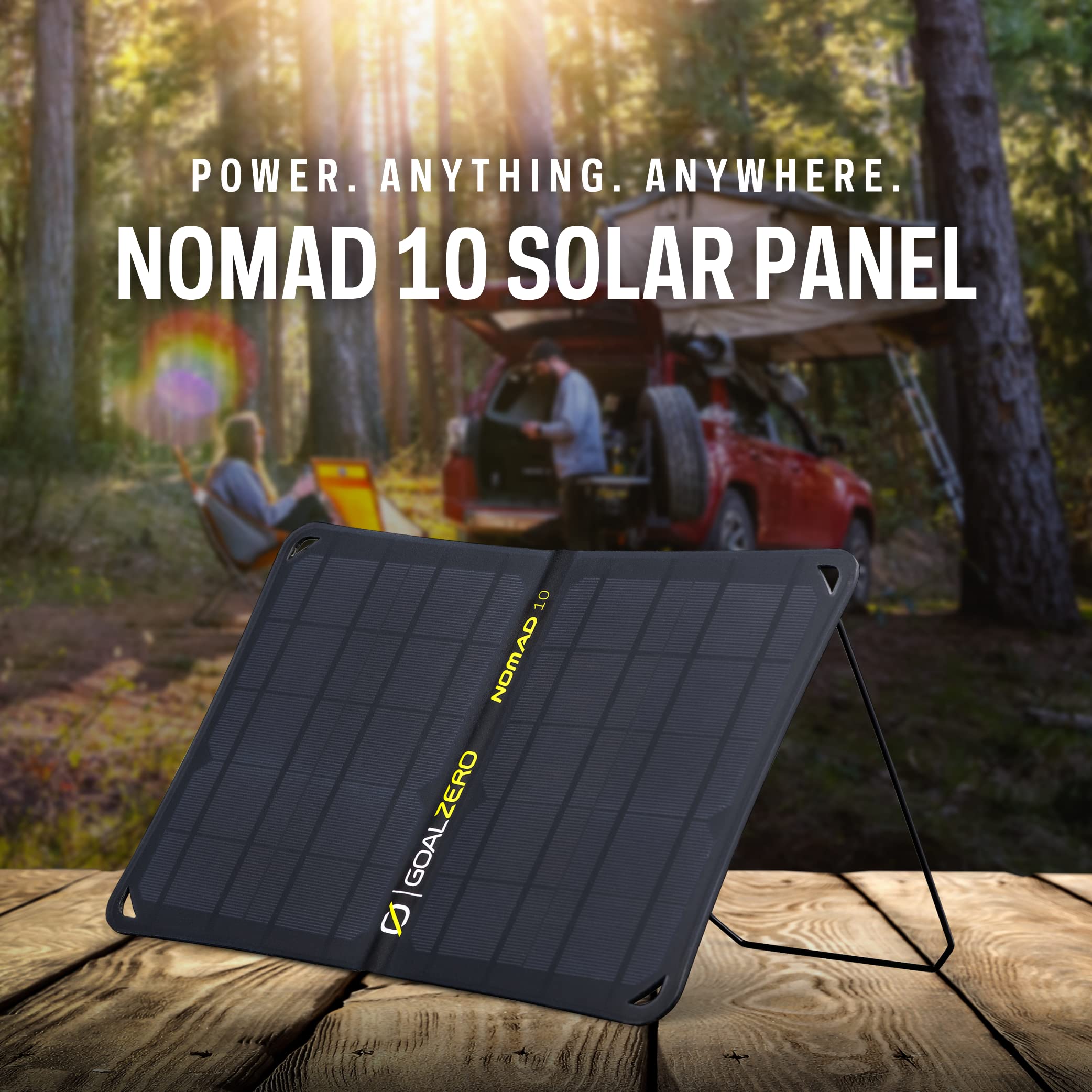 Goal Zero 10 Nomad, Foldable Monocrystalline 10 Watt Solar Panel with USB Port, Portable Solar Panel Backpacking, Hiking and Travel. Lightweight Backpack Solar Panel Charger with Adjustable Kickstand