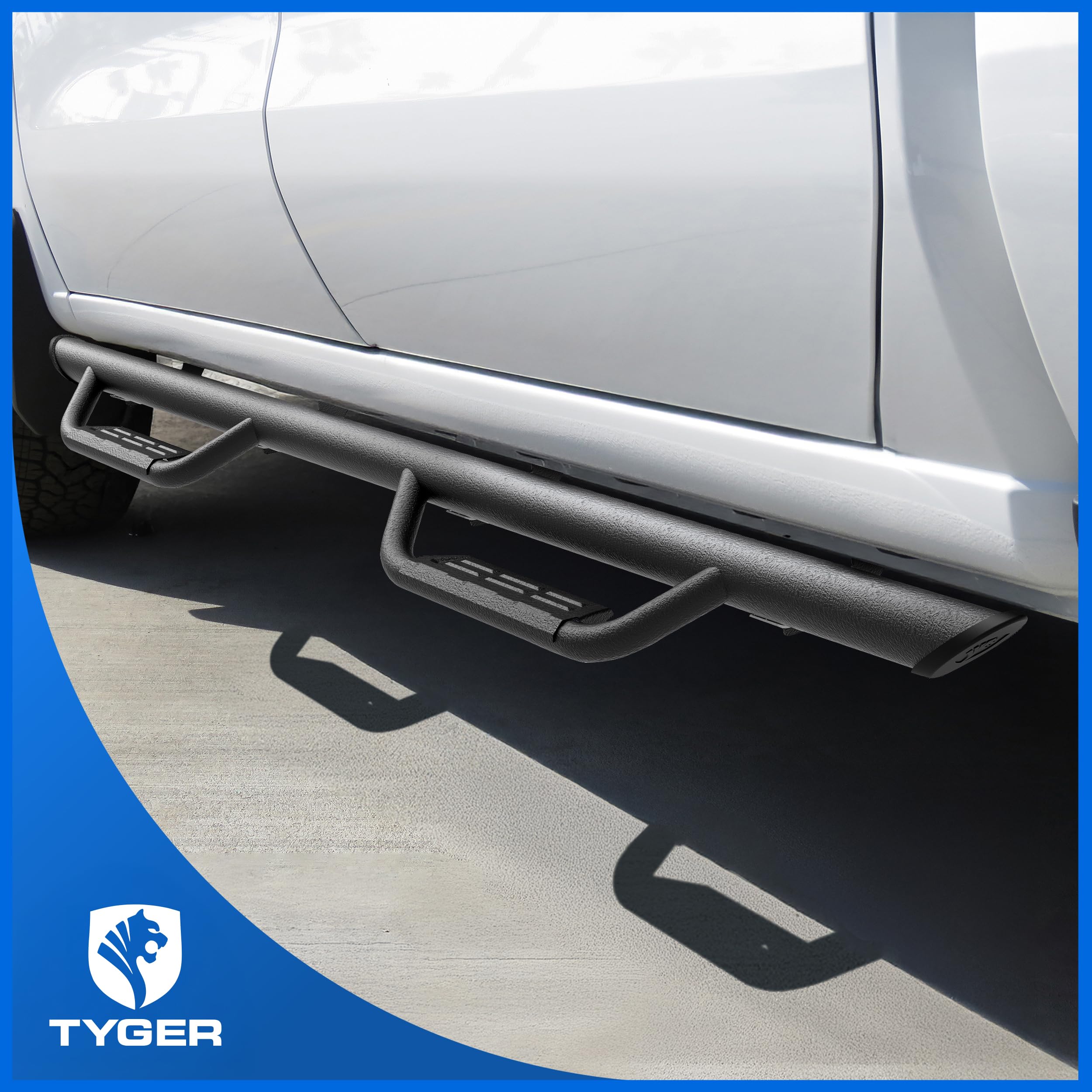 Tyger Auto Running Boards Tyger Access Compatible with 2022-2026 Toyota Tundra | CrewMax | TG-AS2T24010 | Textured Black Drop Step Rail